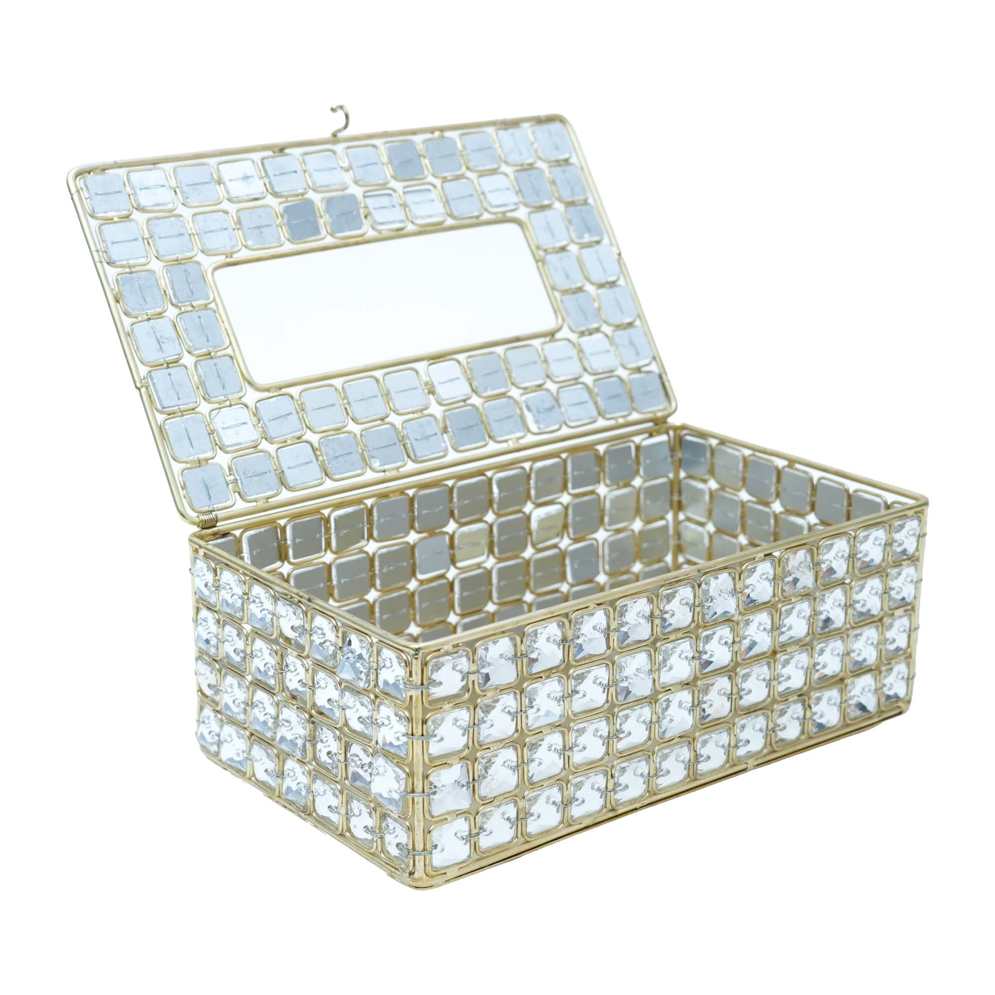 Luxury Decorative Glass Crystals Rectangular Tissue Box