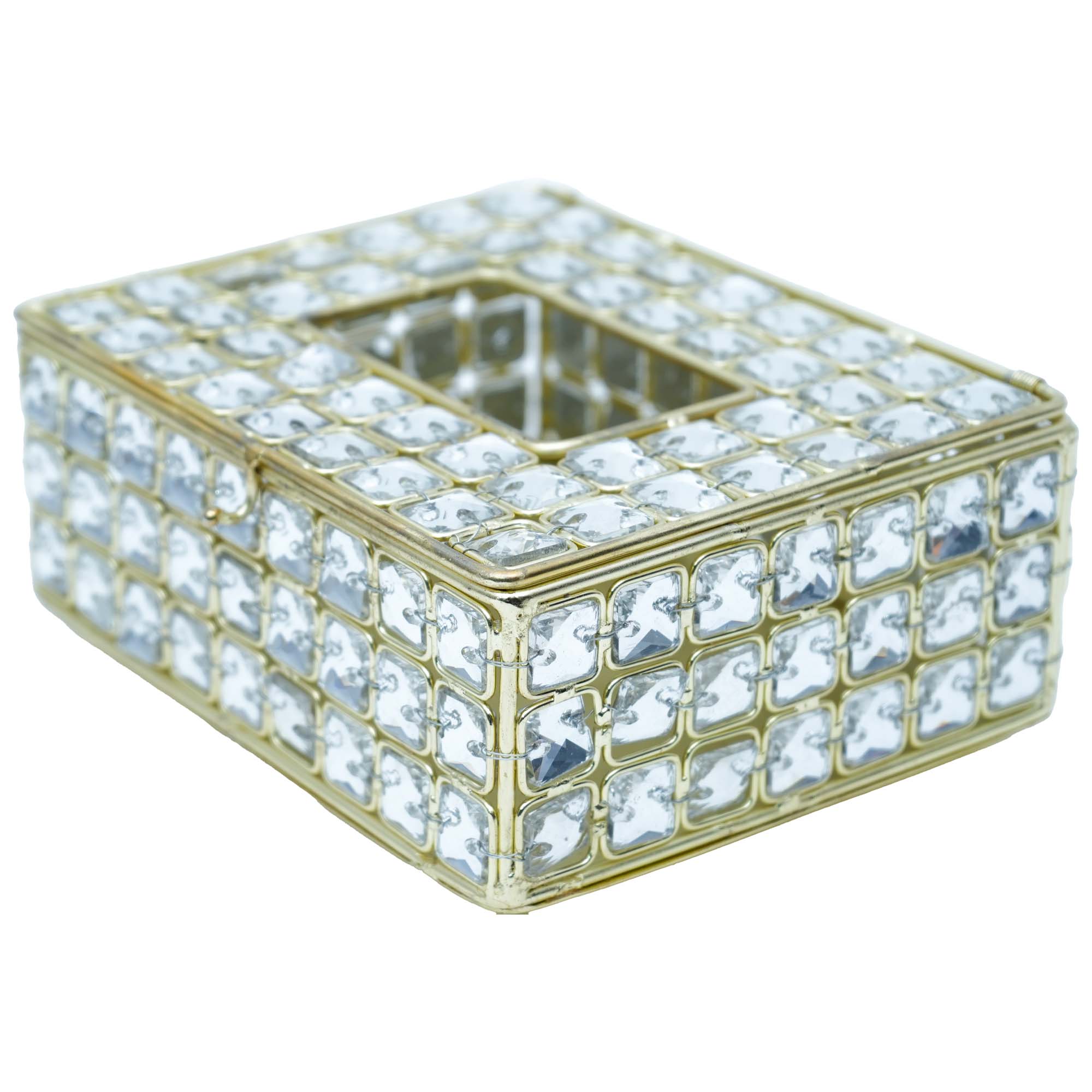 Luxury Decorative Glass Crystals Square Tissue Box