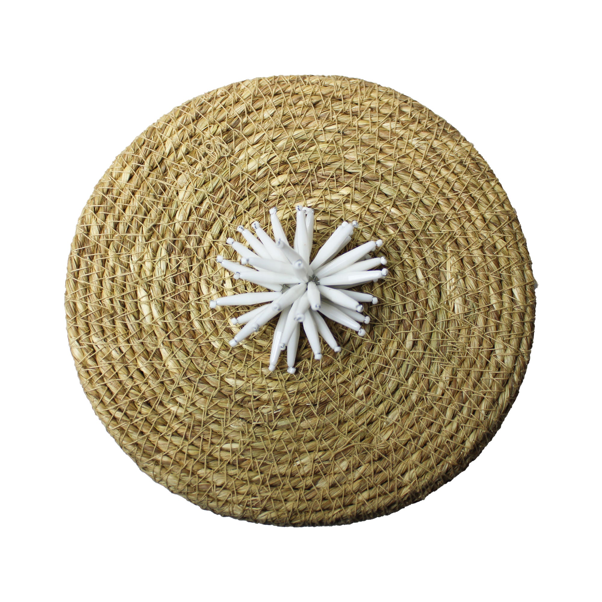 White Color Multipurpose Sea Grass Basket With Lid