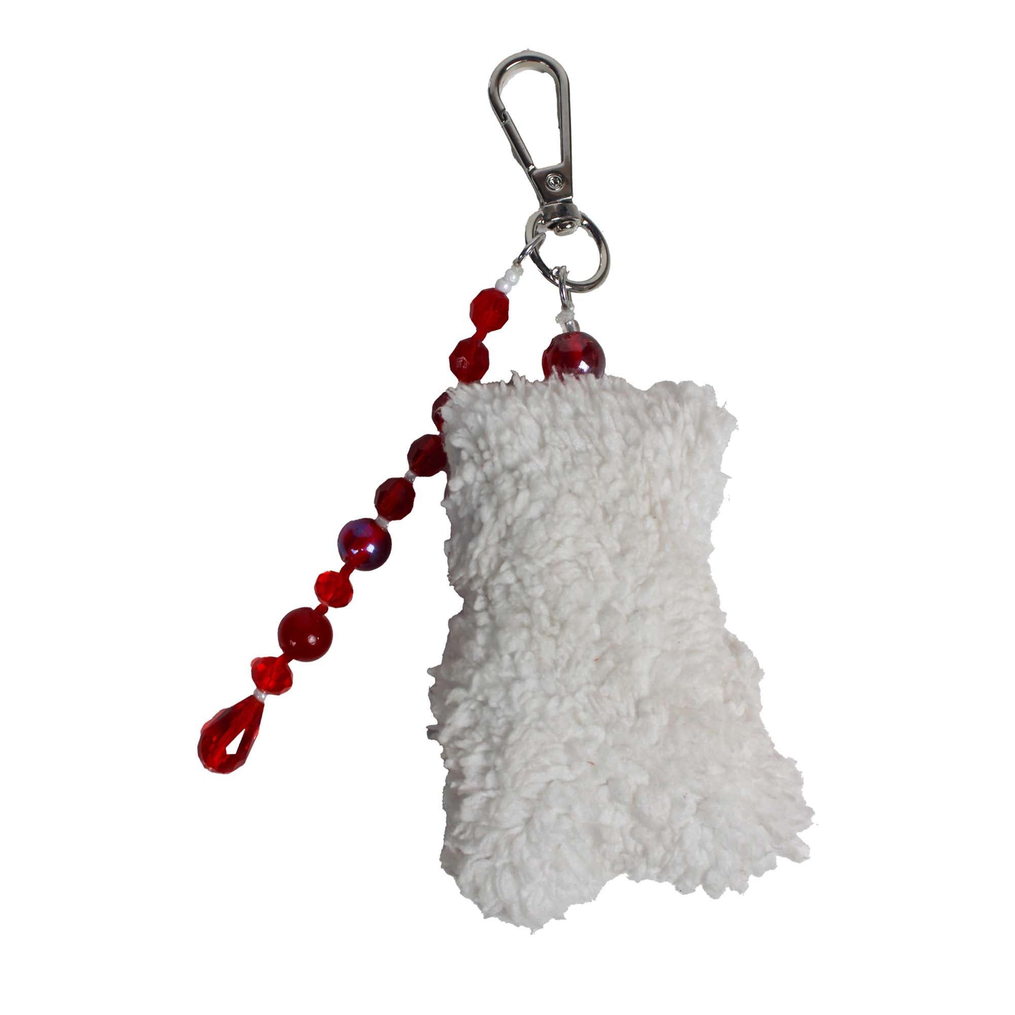 White Teddy Bear Shaped With Heart Bag Charm