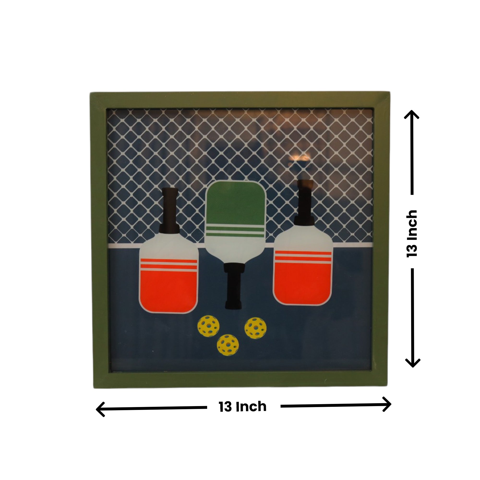 Premium Glass Wall Décor with Pickle Ball Design