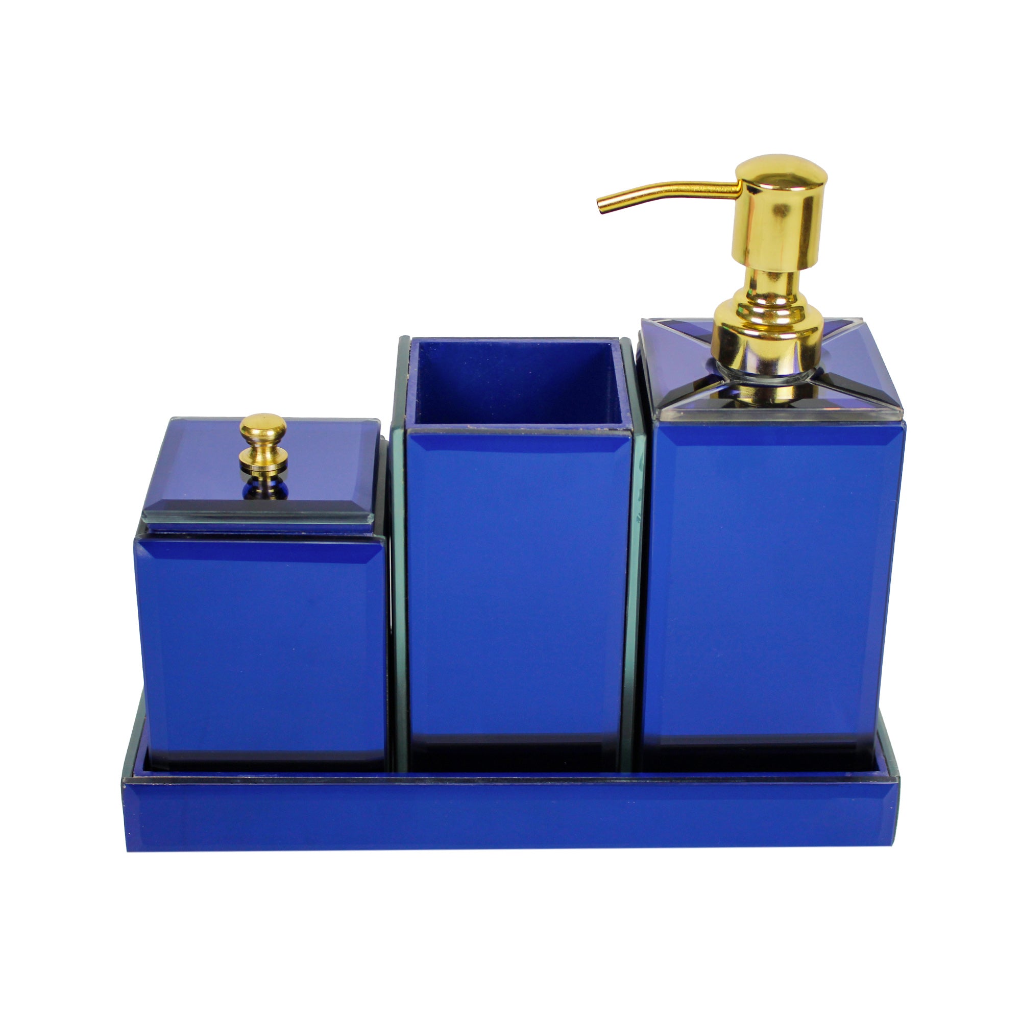 Premium Complete Glass 4 Pieces Bathroom Accessory Set