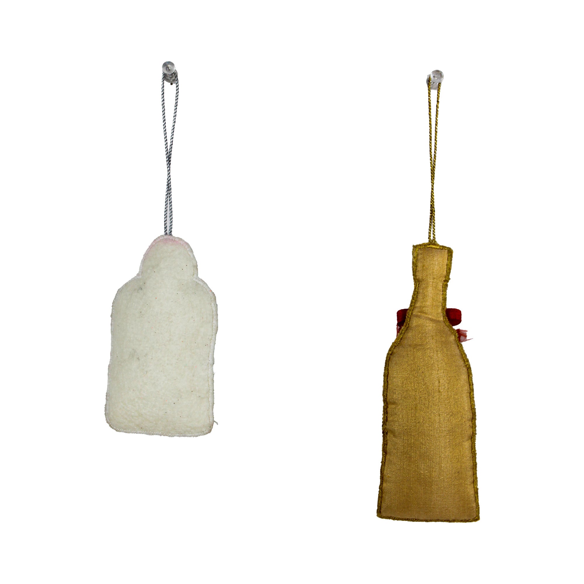 Set of 2 Bottle Shaped Christmas Ornament