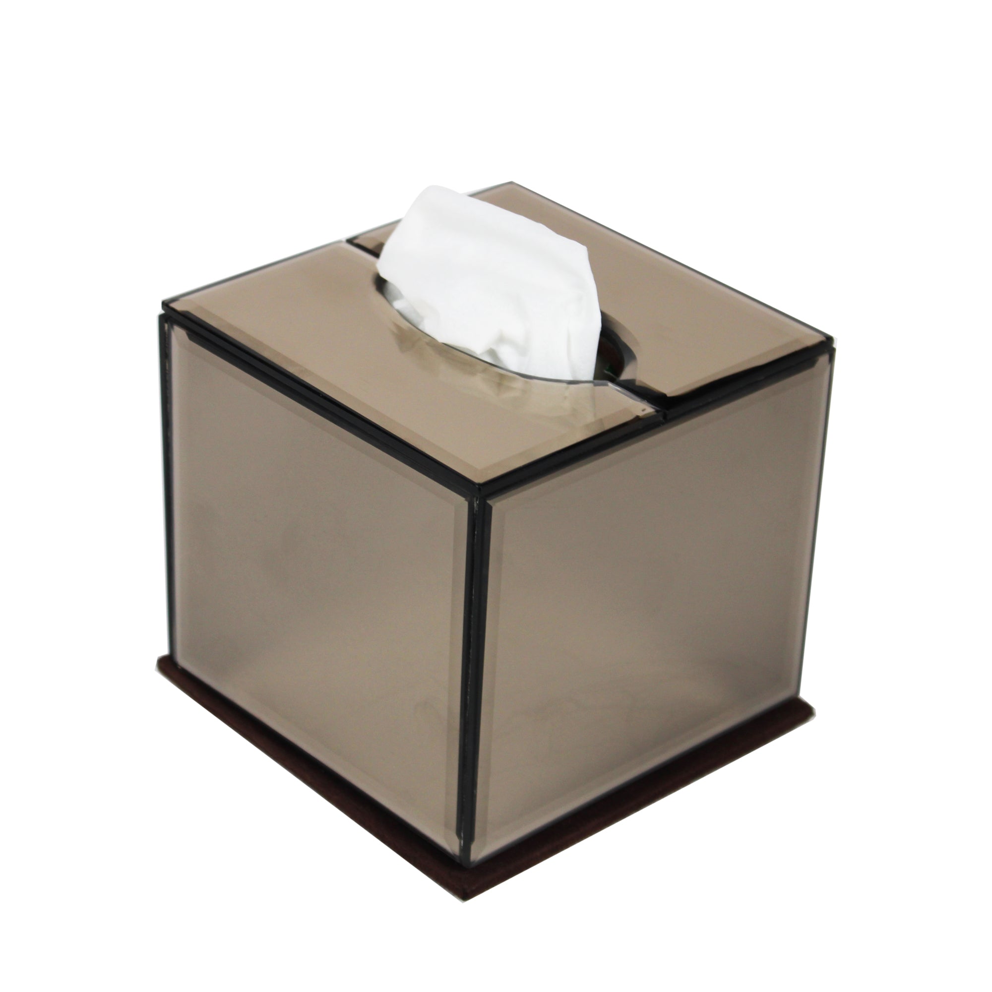 Premium Designer Brown  Glass Square Tissue Box for Bathrooms