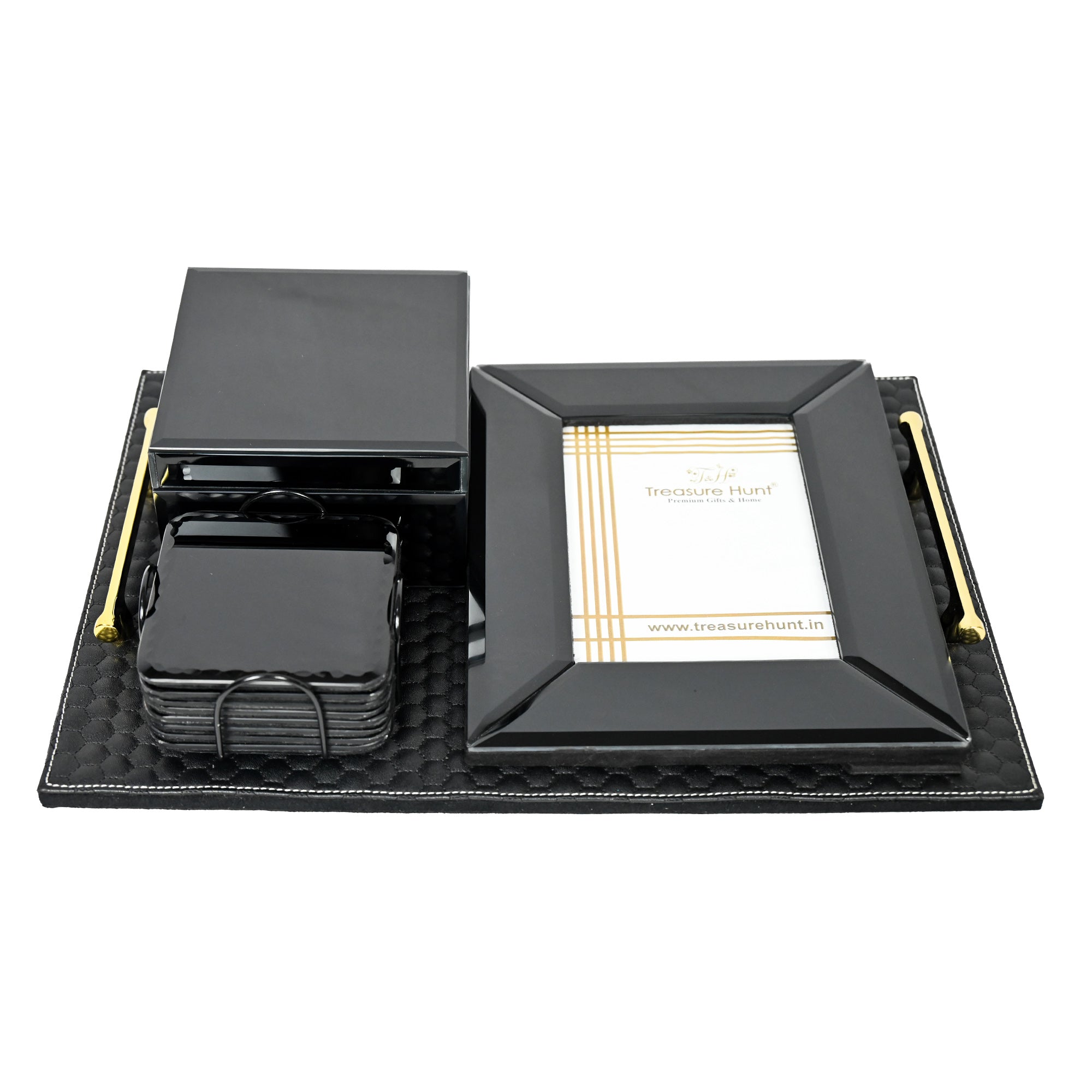 Premium Brown Leatherite Hamper Set of 4