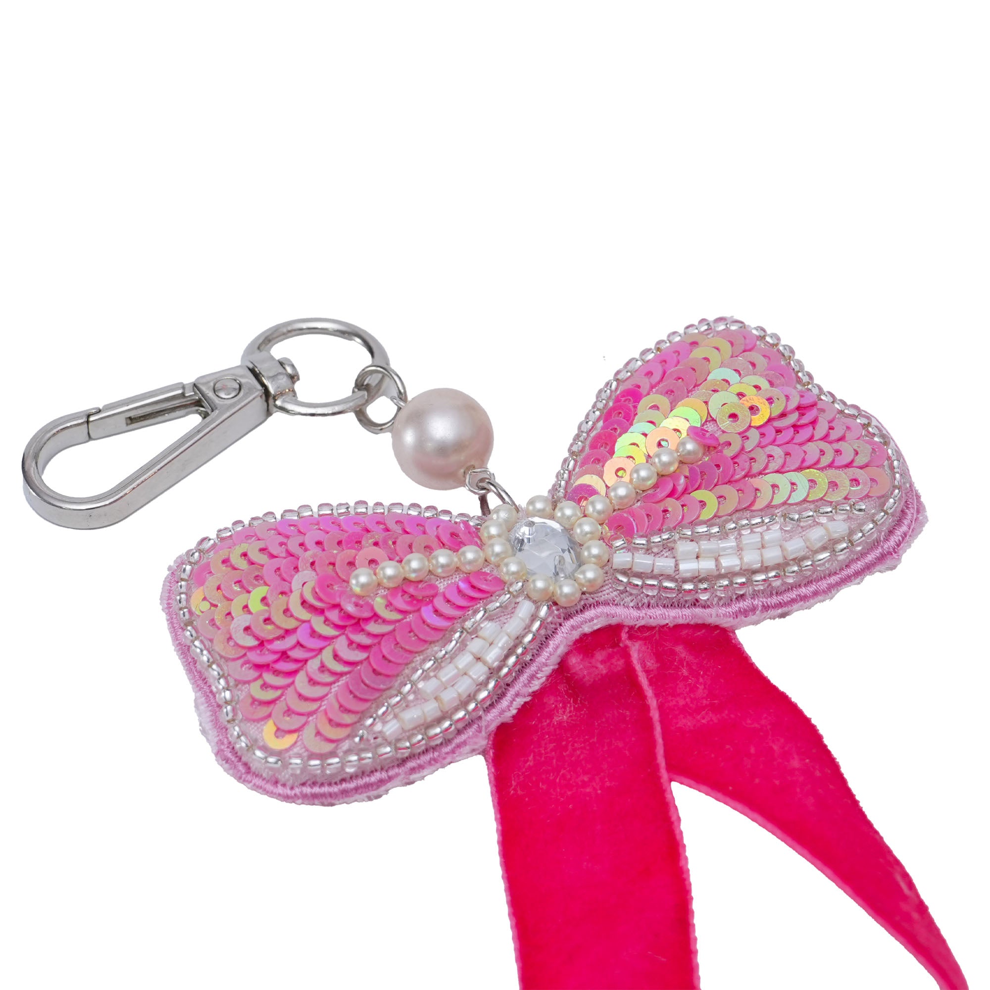 Bow Shaped Sequin Bag Charm for Valentine's Day