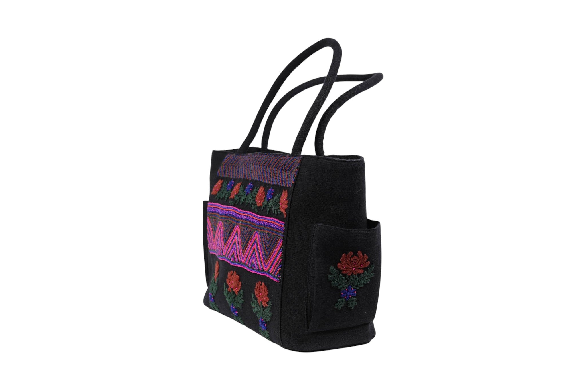 Hand-Embroidered Canvas Womenâ€™s Tote Bag