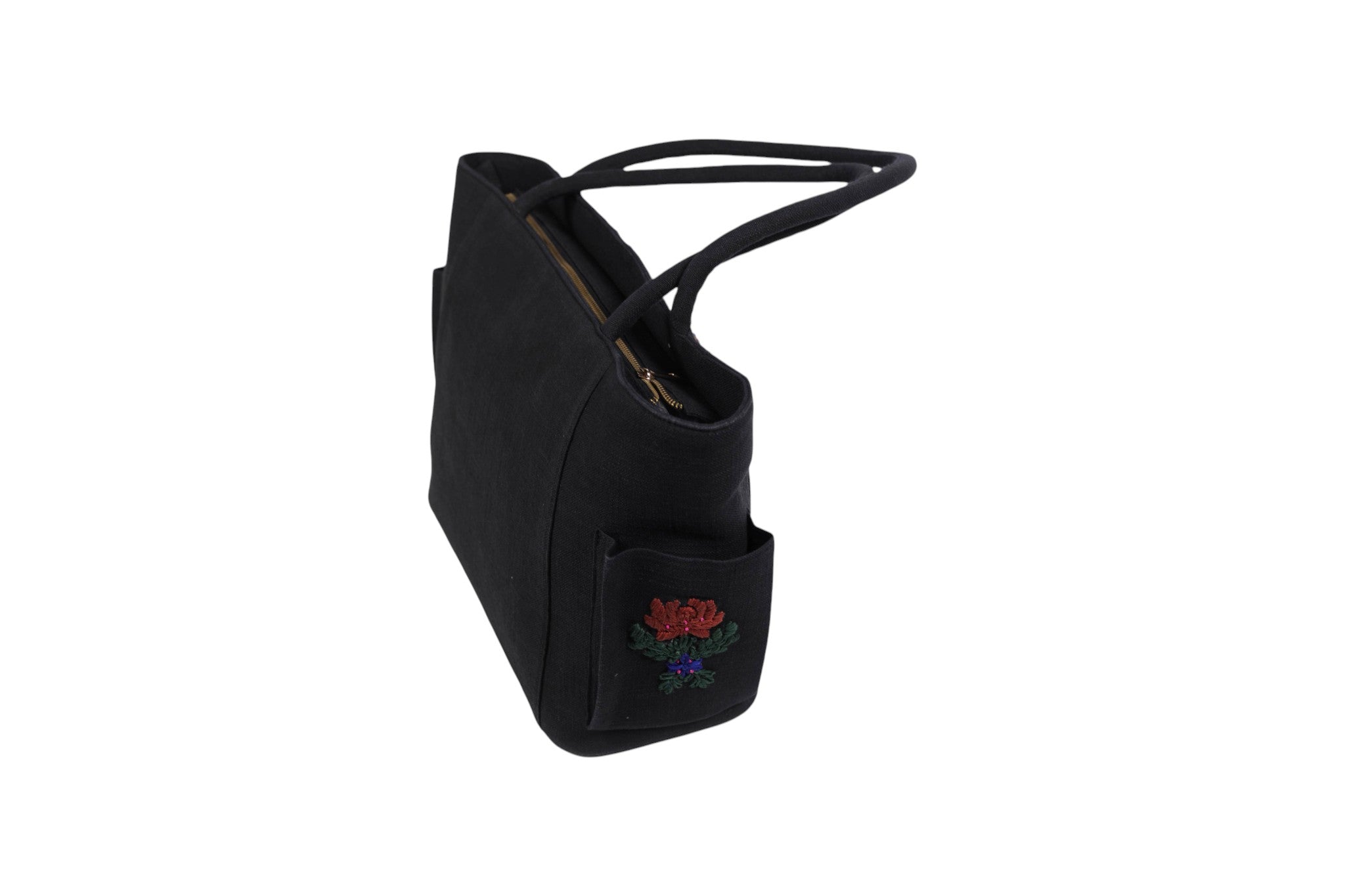 Hand-Embroidered Canvas Womenâ€™s Tote Bag