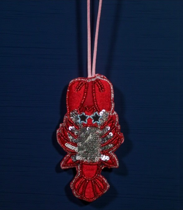  Set of 3 Beaded Softy Shaped Christmas Ornament 