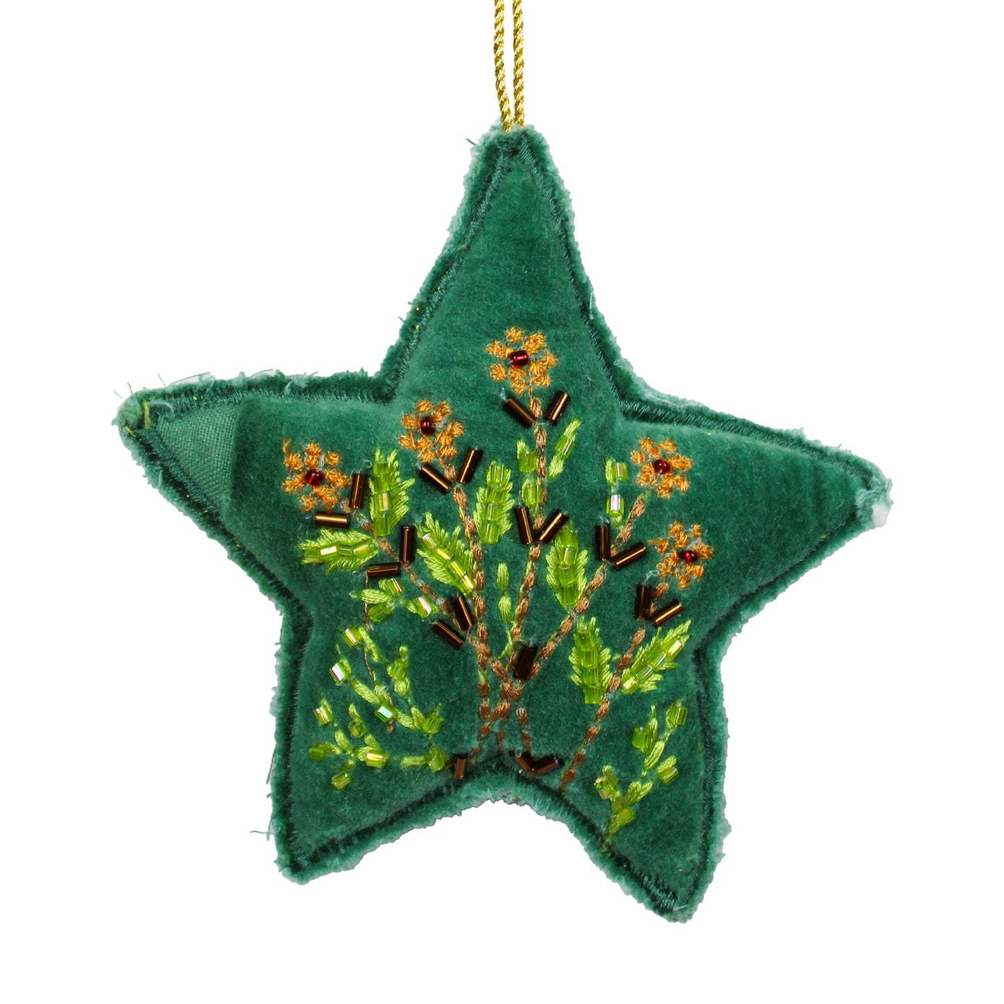 Set of 2 Beaded Christmas Hanging Ornament