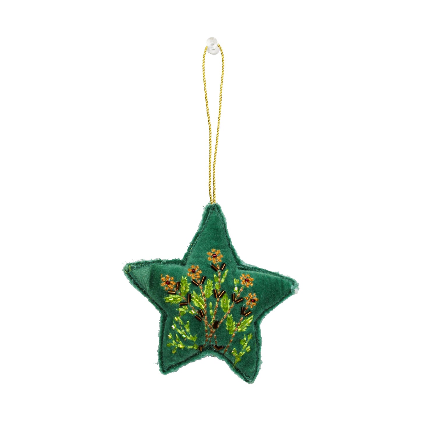 Set of 2 Beaded Christmas Hanging Ornament