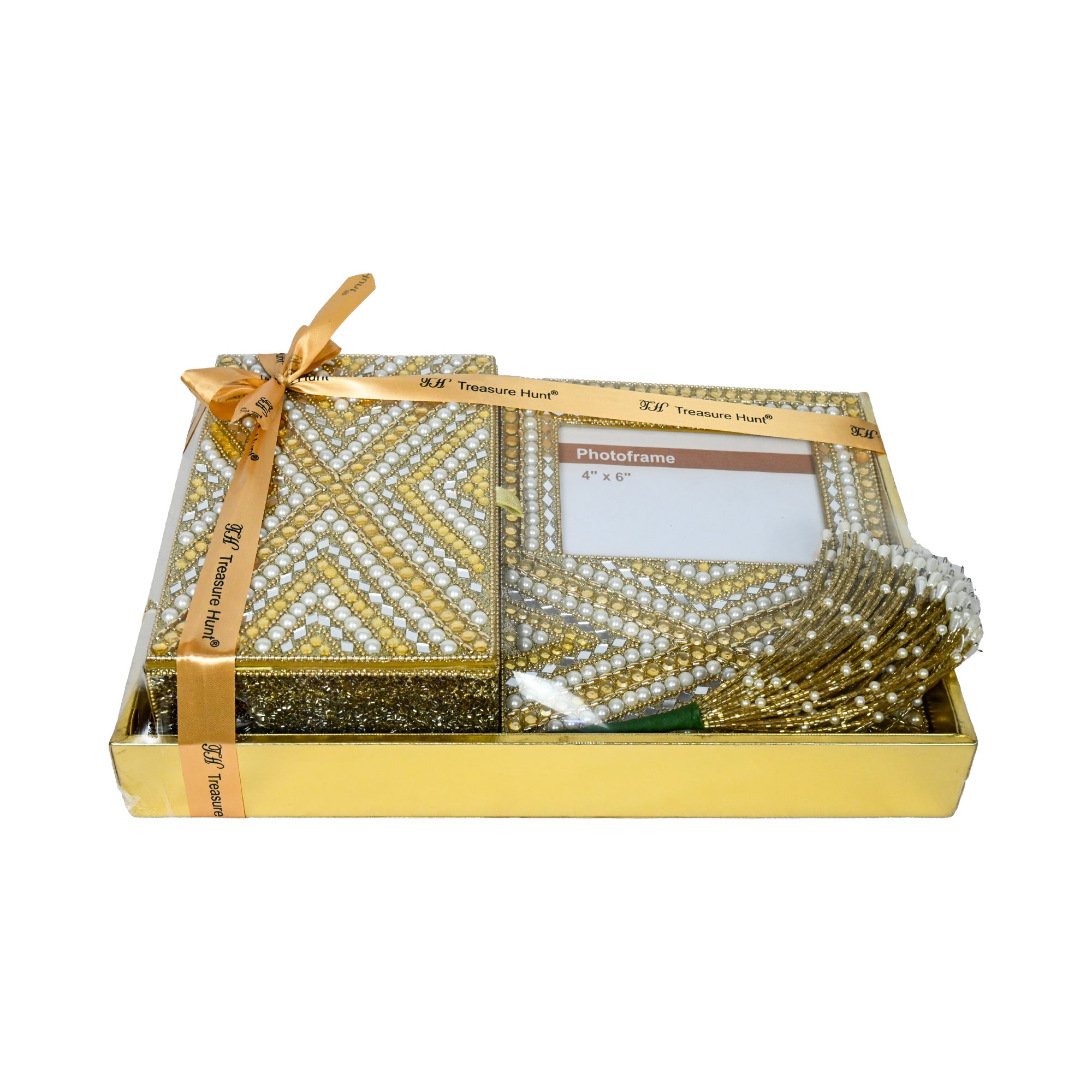 Golden Beaded Hamper Set of 4