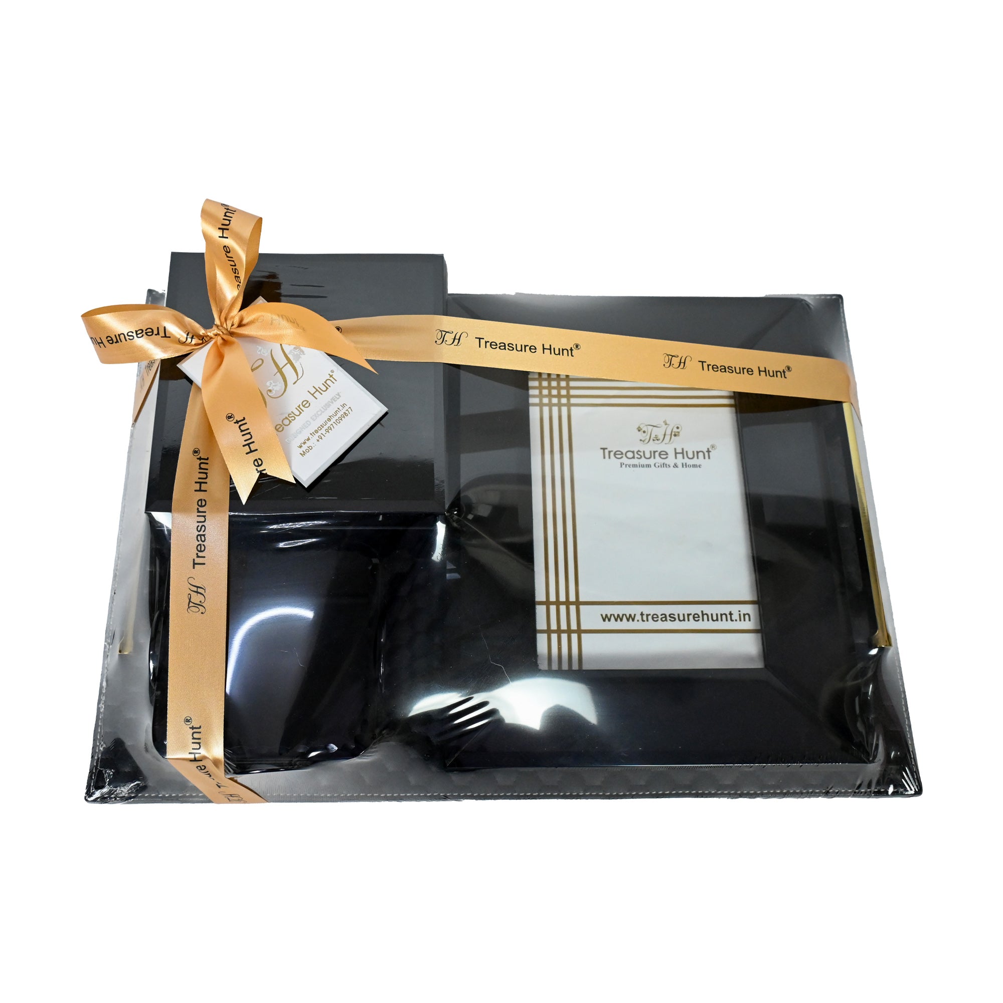 Premium Brown Leatherite Hamper Set of 4