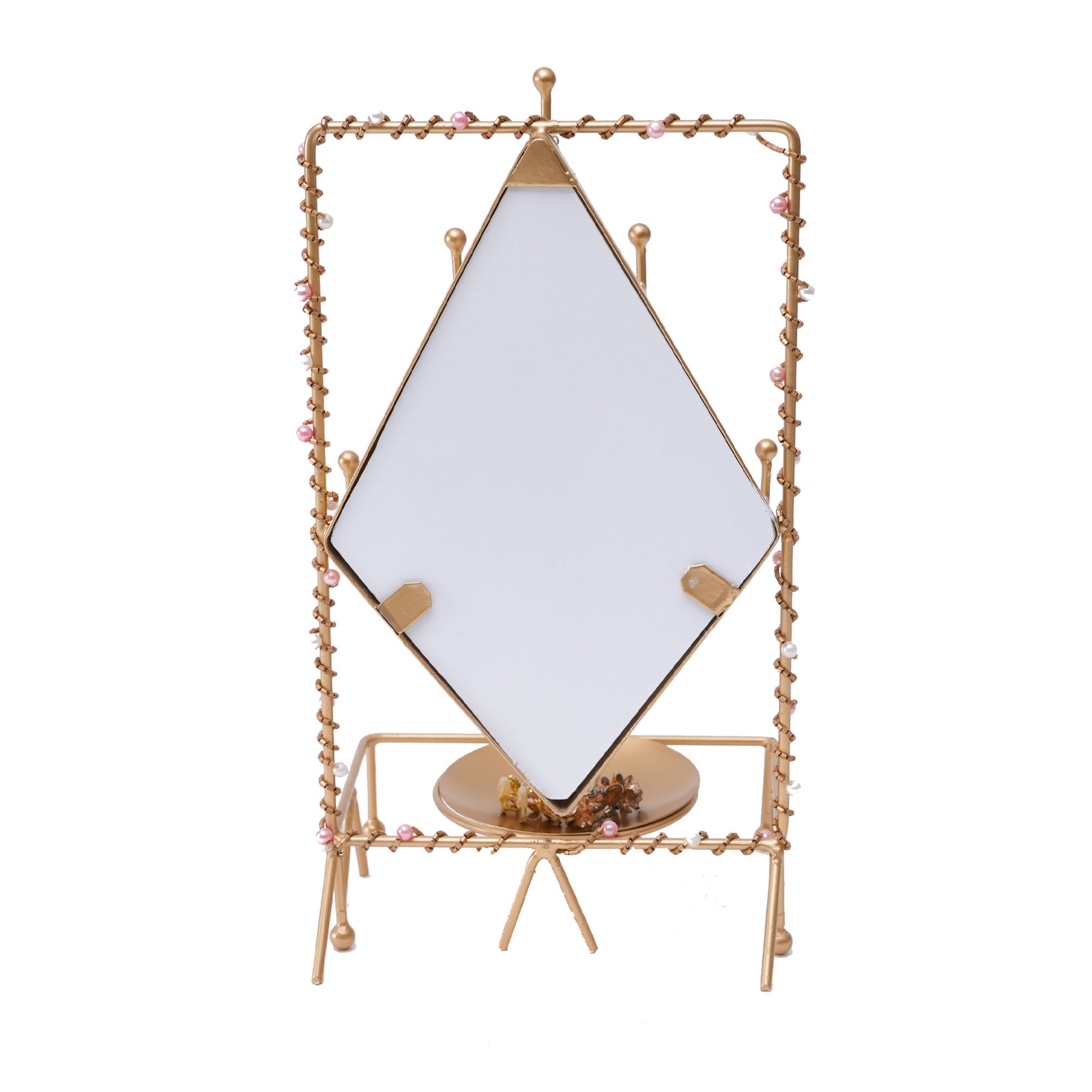 Beaded Jewellery Stand With Mirror