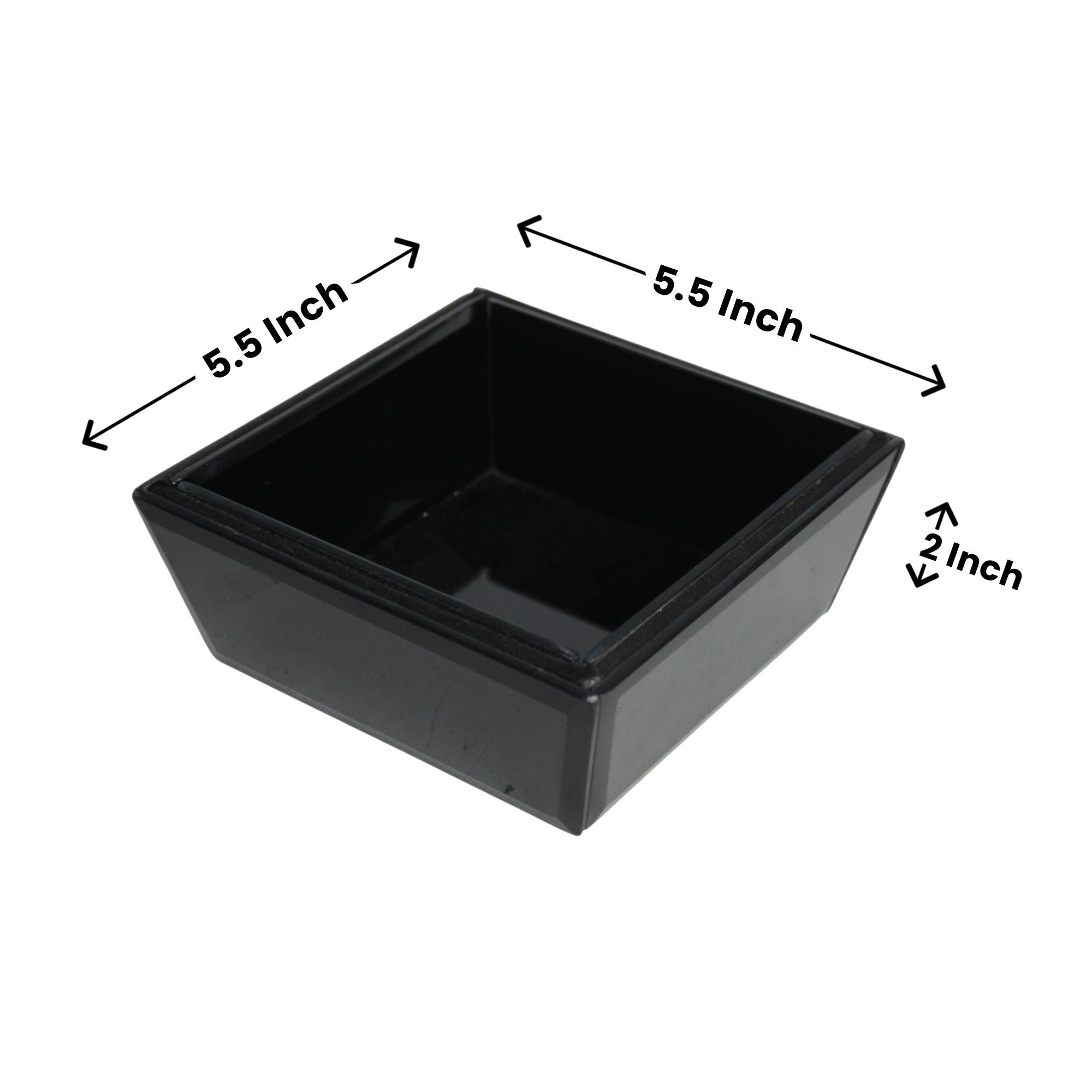 Luxury Black Glass Tray Set of Three