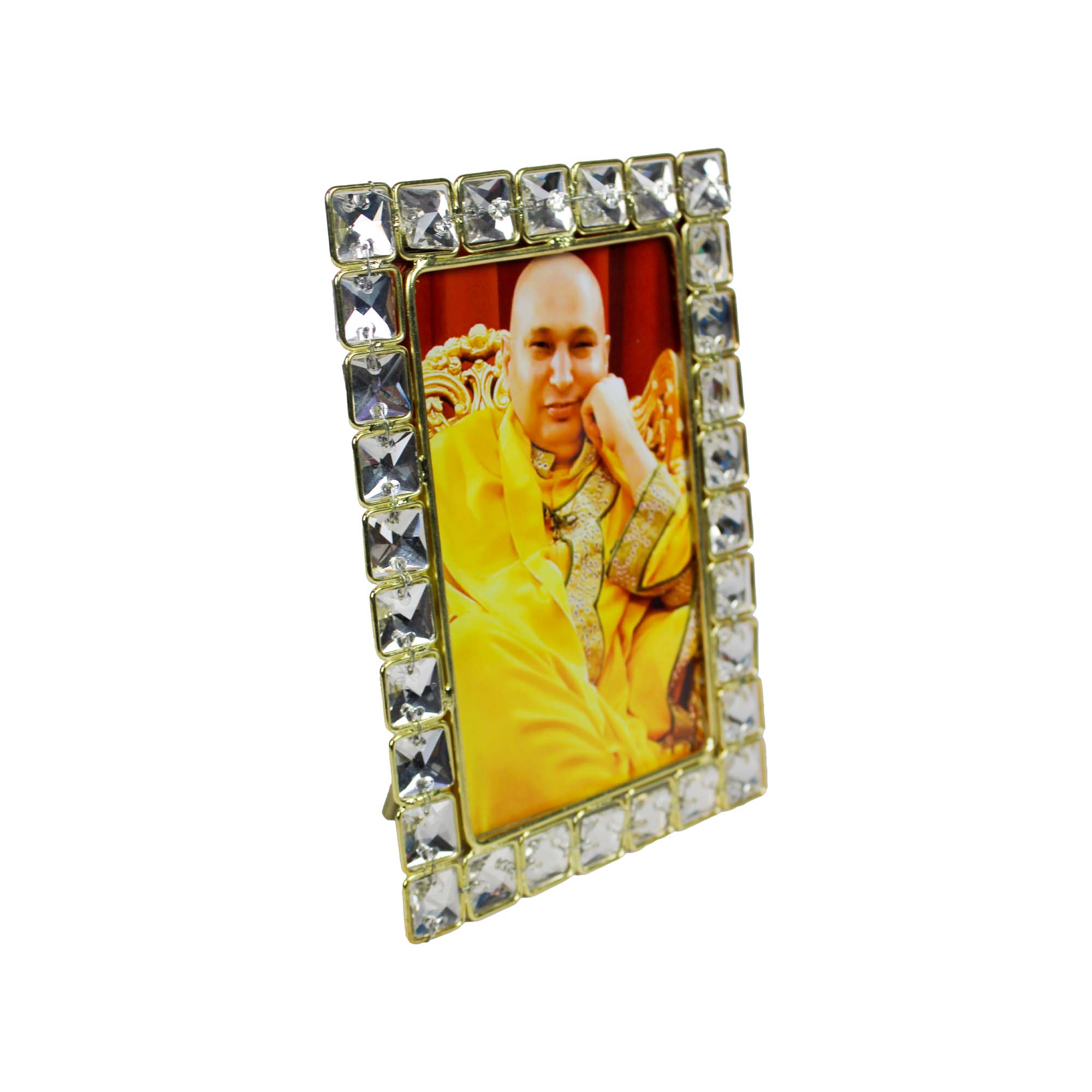 Guru Ji Religious Crystal Jewelled Picture Frame (4x6 Inches)-TH-5849