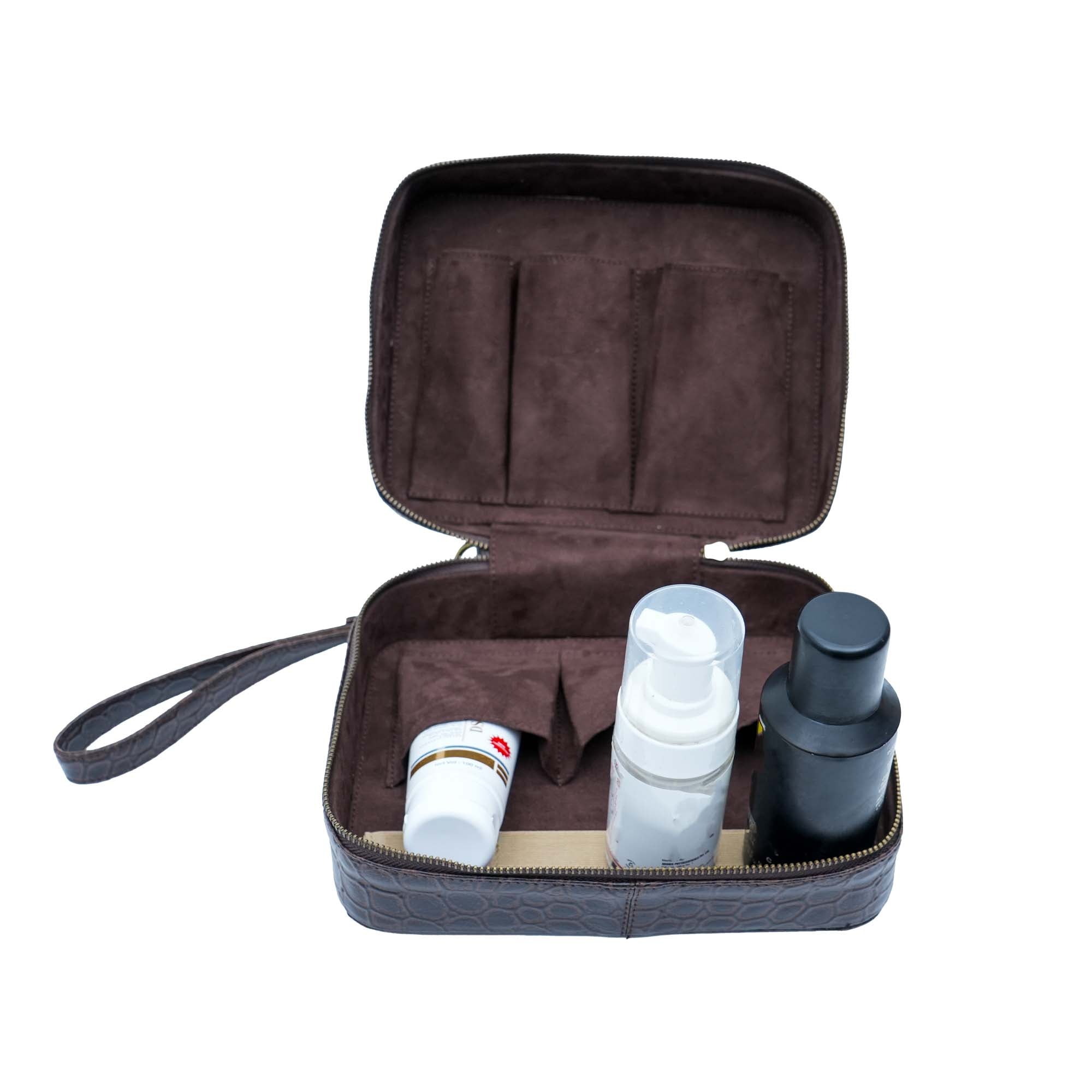 Premium Men's Brown Travel Pouch/Bag