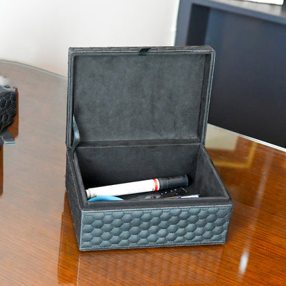 Black Leatherite Storage Box