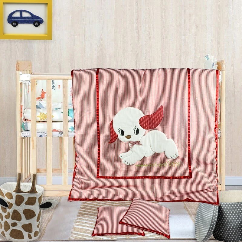 Puppy Quilt Set with 2 Soft Pillows