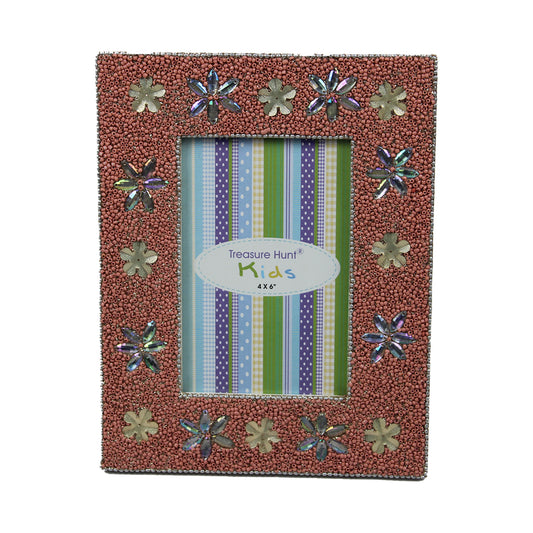 Jeweled Flower Beaded Picture Frame