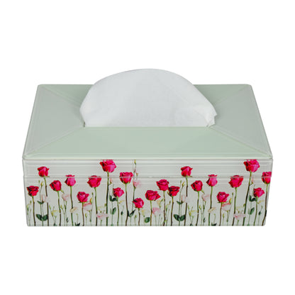 Rose Glass Tissue Box