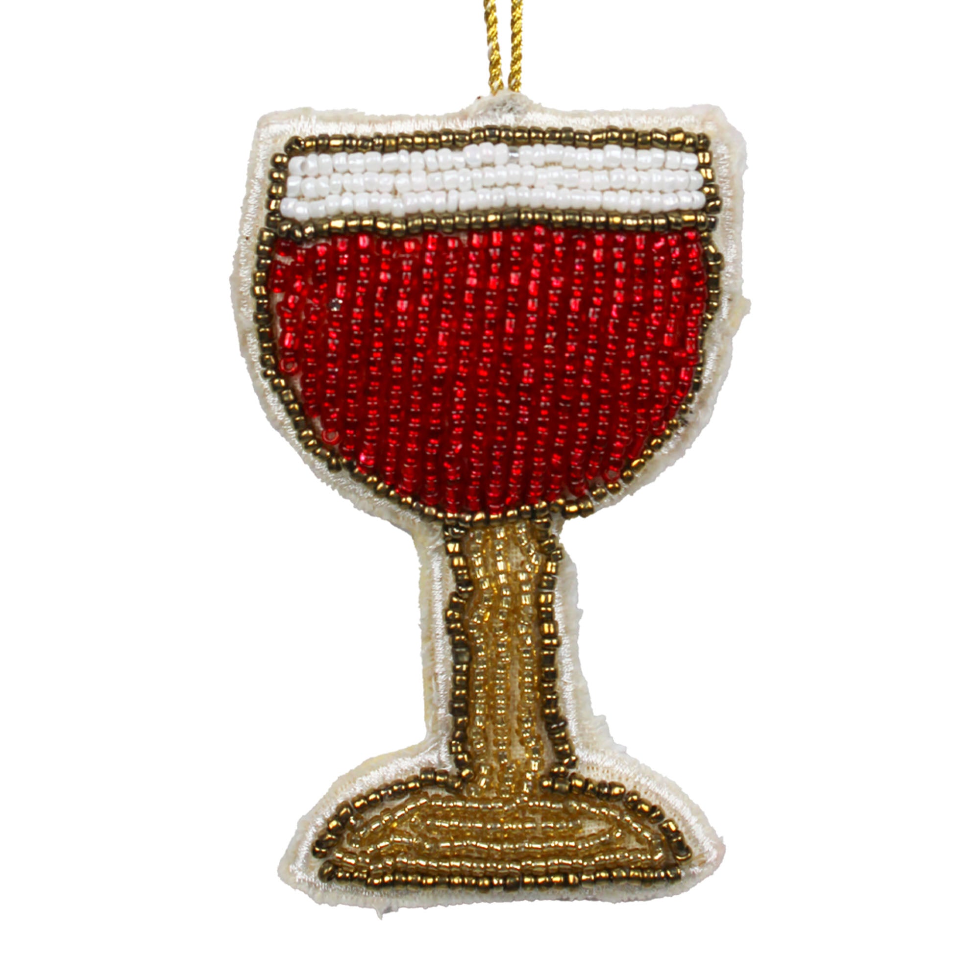 Set of 2 Beaded Christmas Tree Hanging Ornament