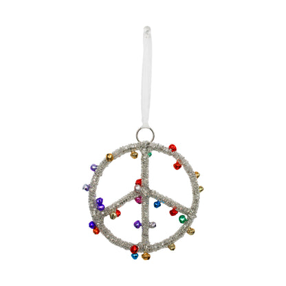 Set of 2 Beaded Peace Designed Christmas Ornament