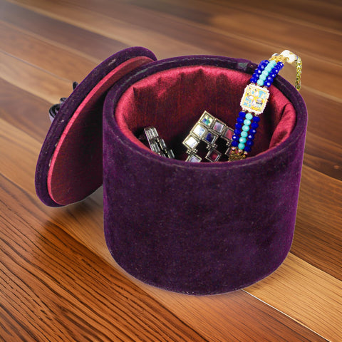 Purple Round Jewellery Box