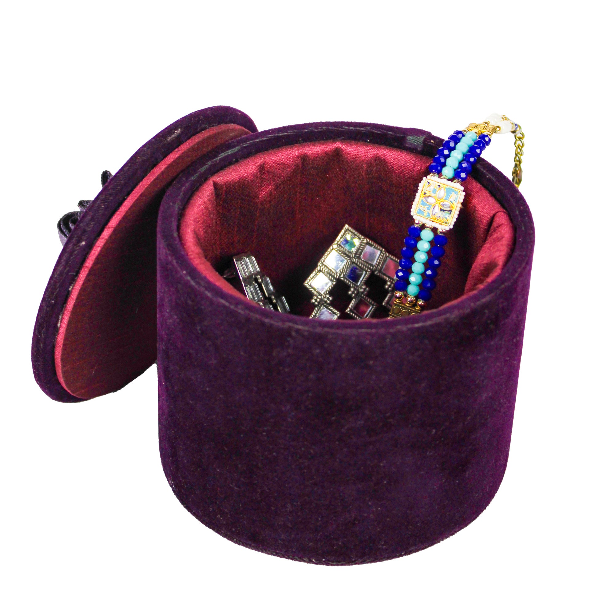 Purple Round Jewellery Box