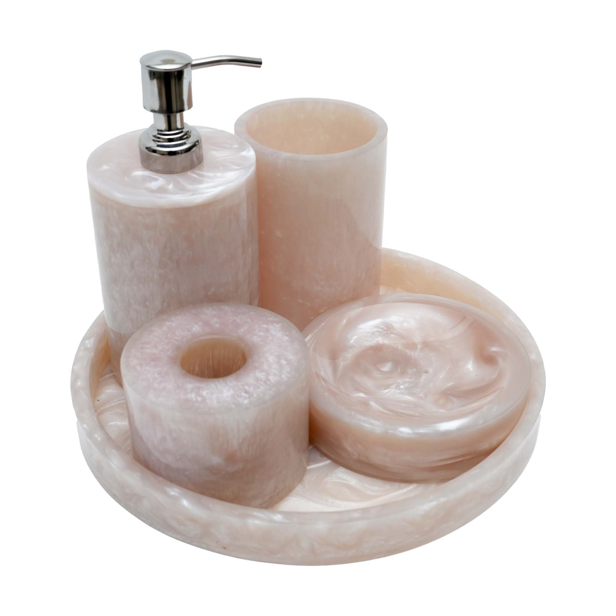 Handcrafted Elegant Bath Accessories Set of 5 Pieces