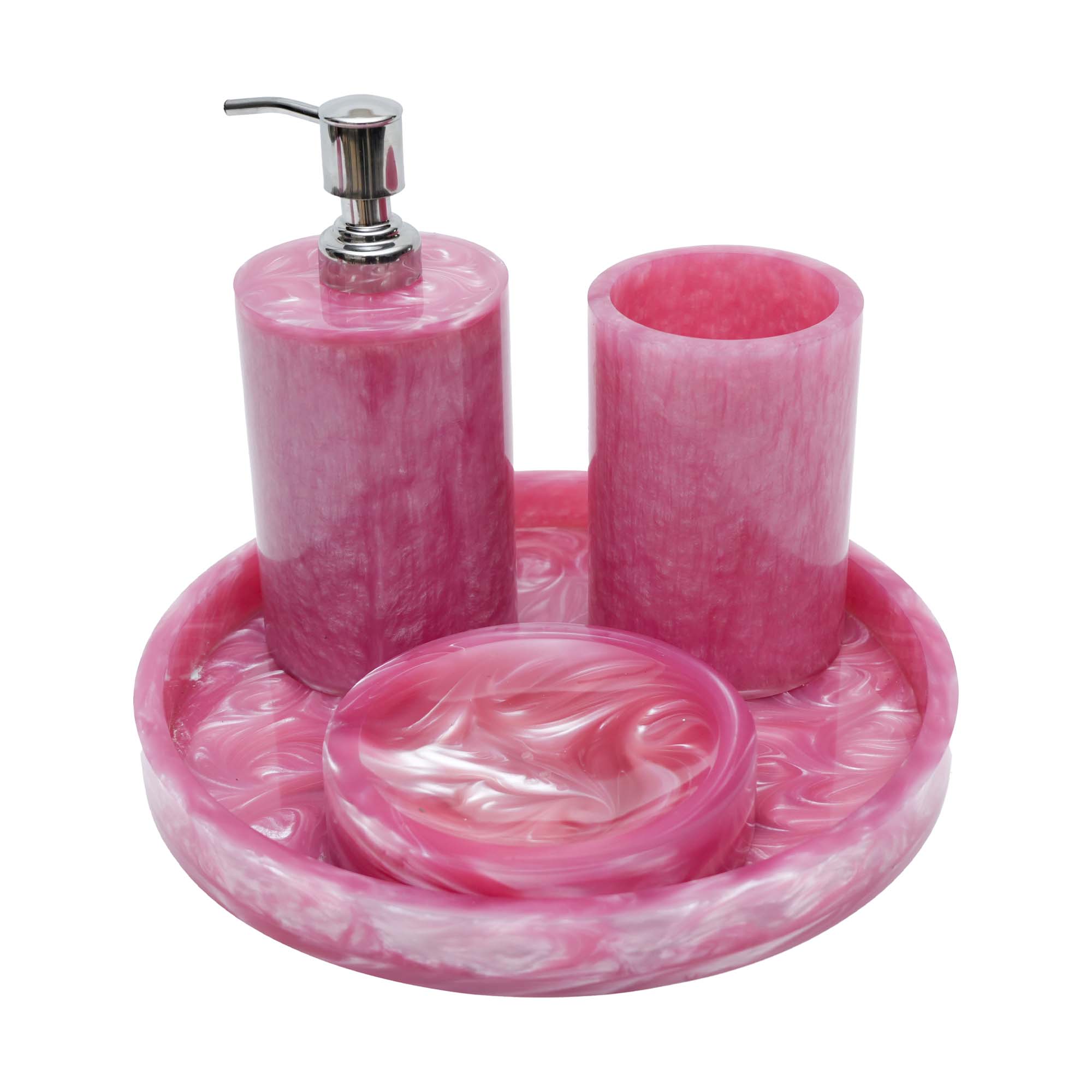 Premium Handcrafted Resin Bathroom Set of 5 Pieces