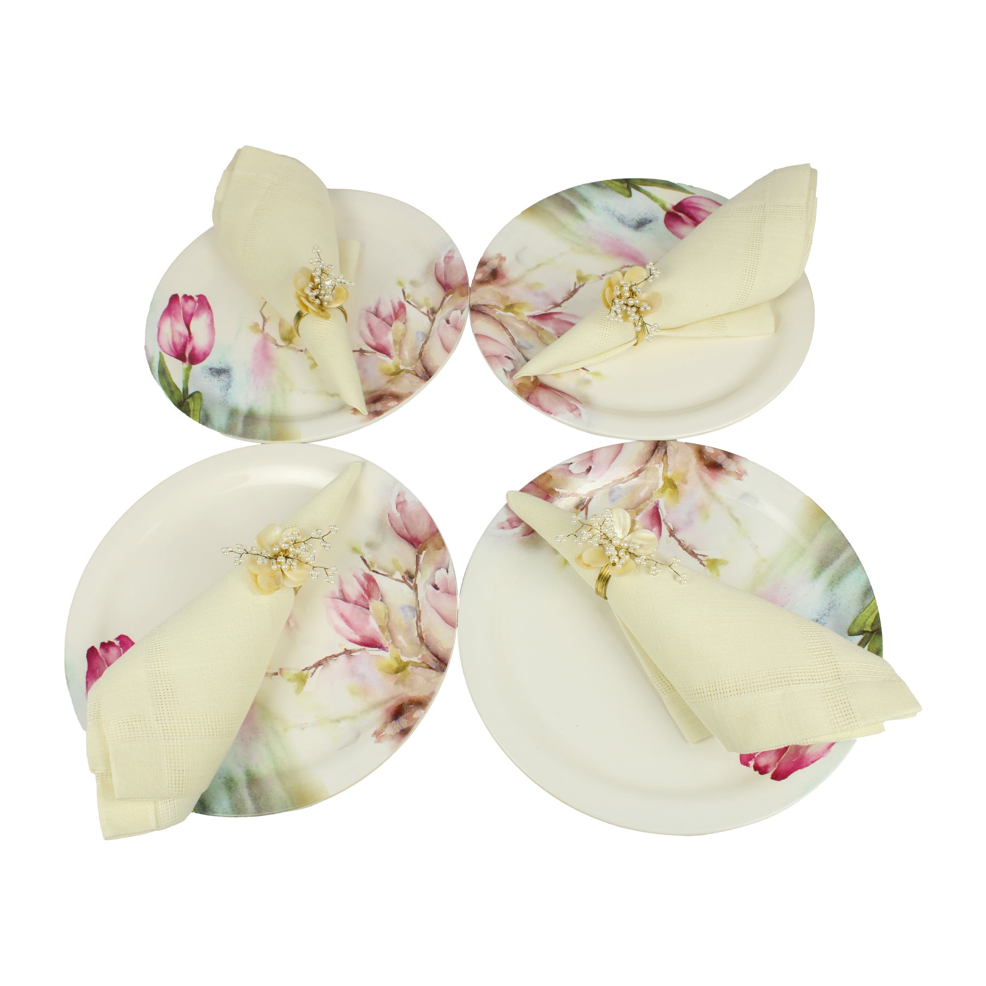 Jeweled Napkin Ring Set of Four