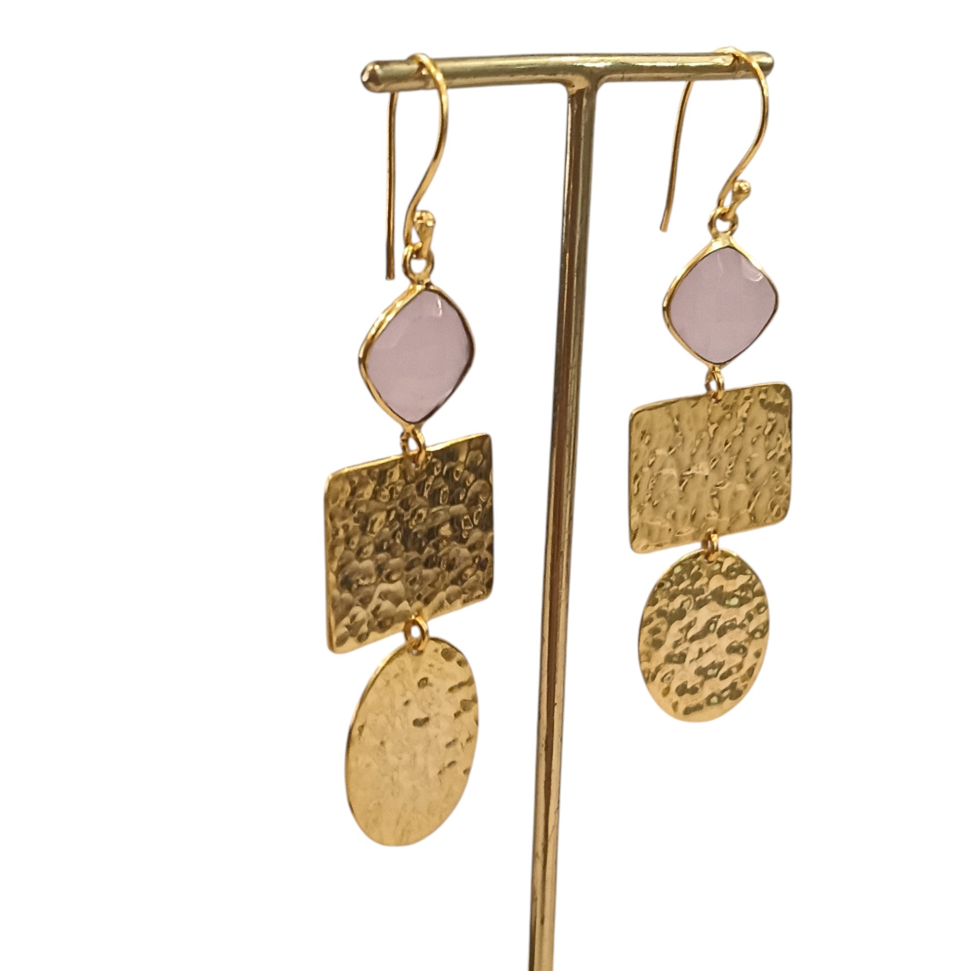  Geometric Shaped Crystal Danglers Earring 
