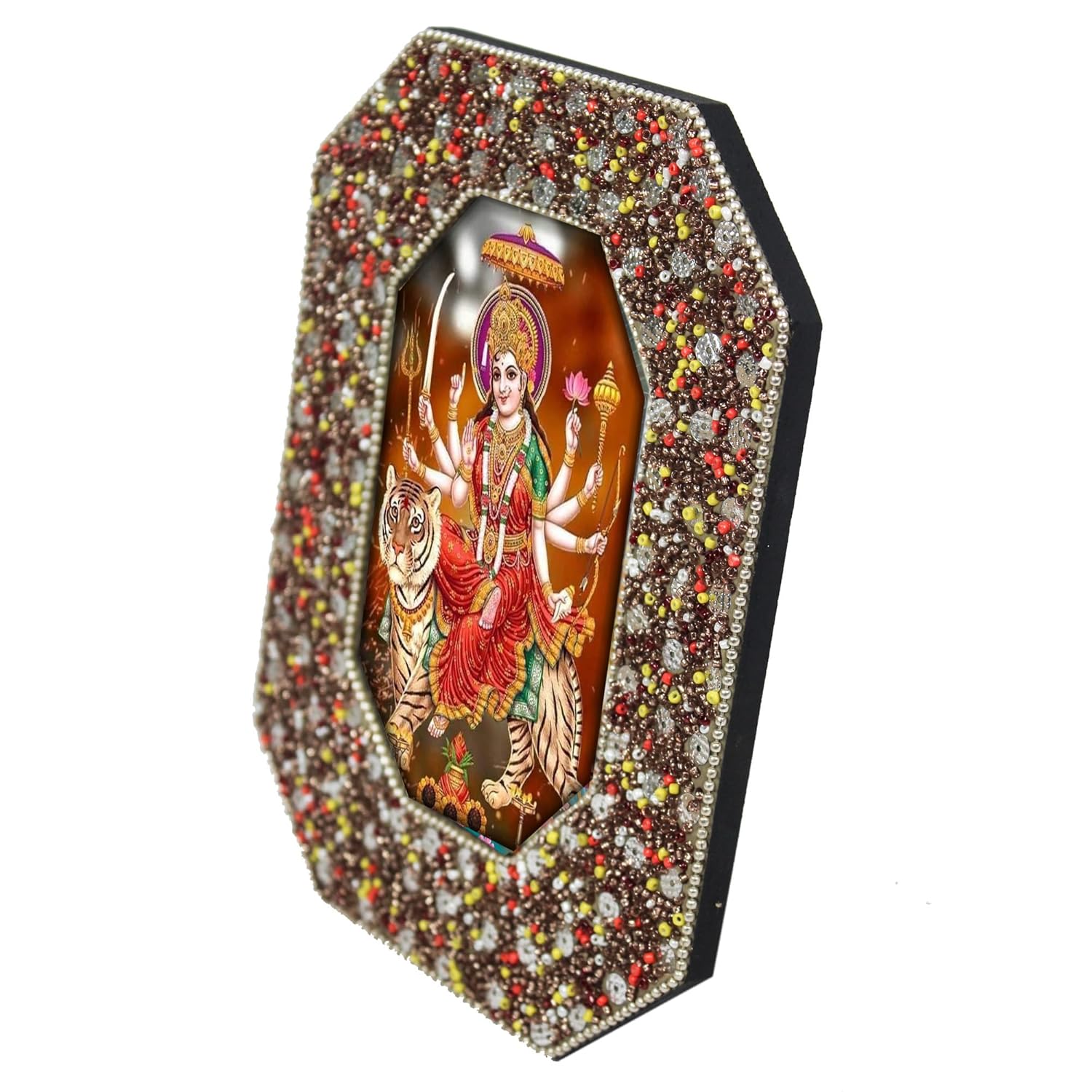 Durga Mata Beaded Photo Frame for Blessings