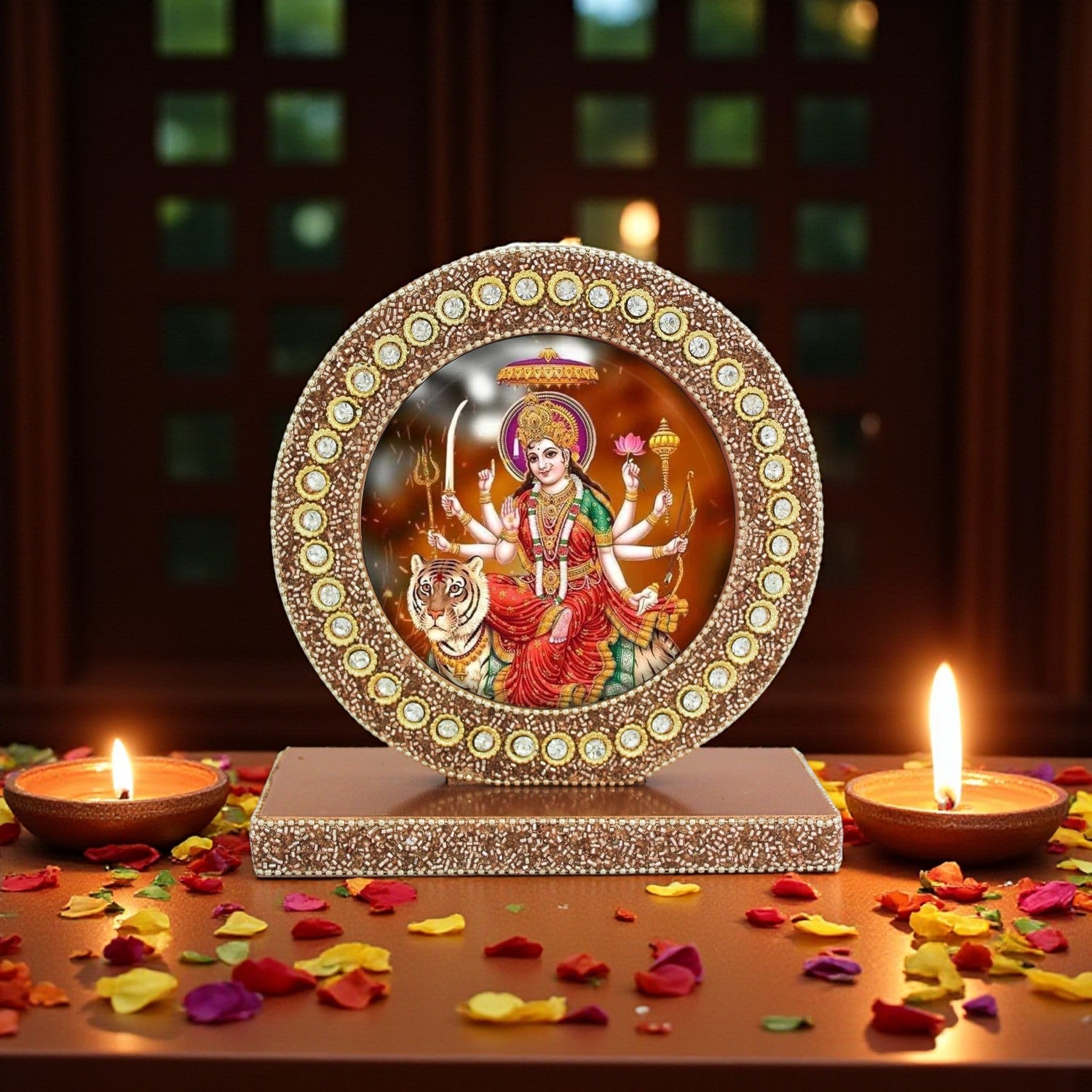Sherawali Mata Tabletop Photo Frame for Blessings