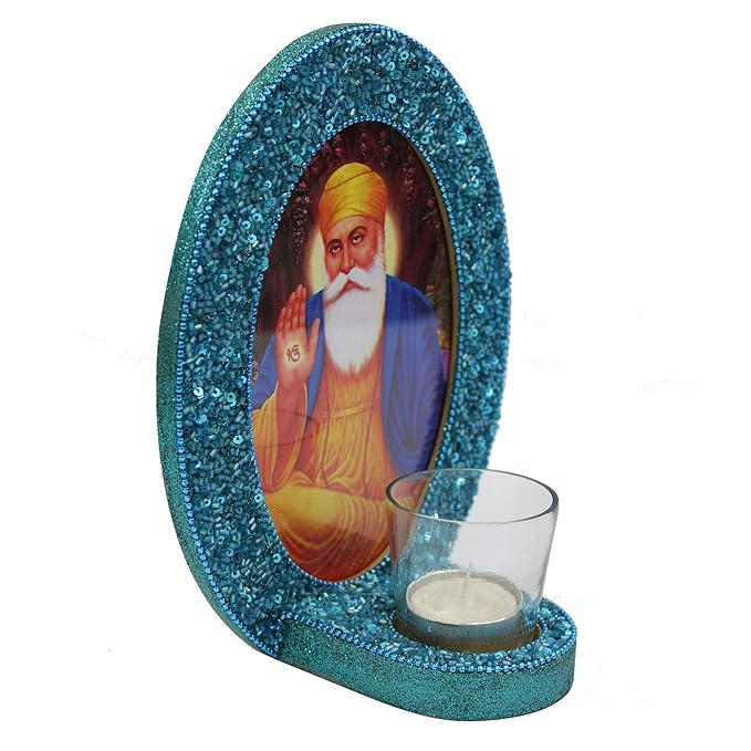 Guru Nanak Dev ji Photo Frame Table Top with T-Light