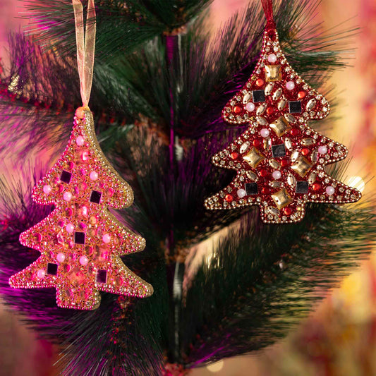 Set of 2 Christmas Tree Hanging Ornament