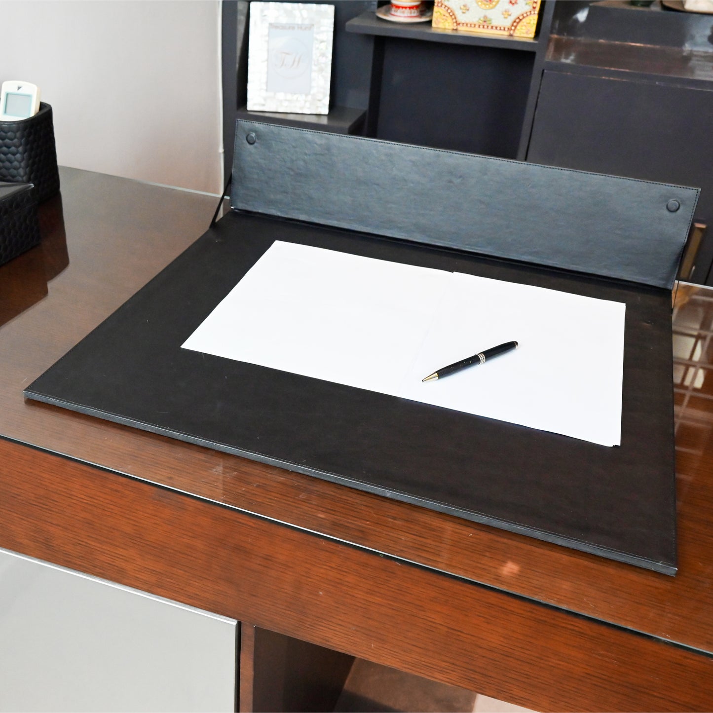 Black Leatherite Office Table Planner