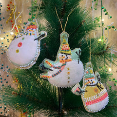 Set of 3 Snowman Christmas Hanging Ornament