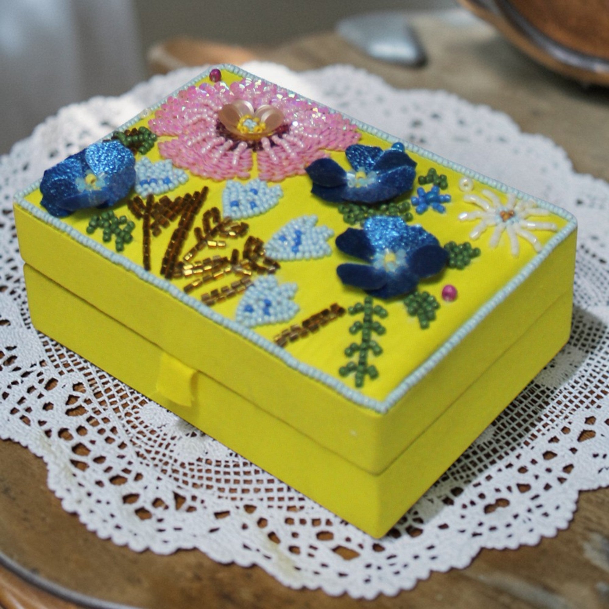 Handcrafted Floral Beaded Gifting Box