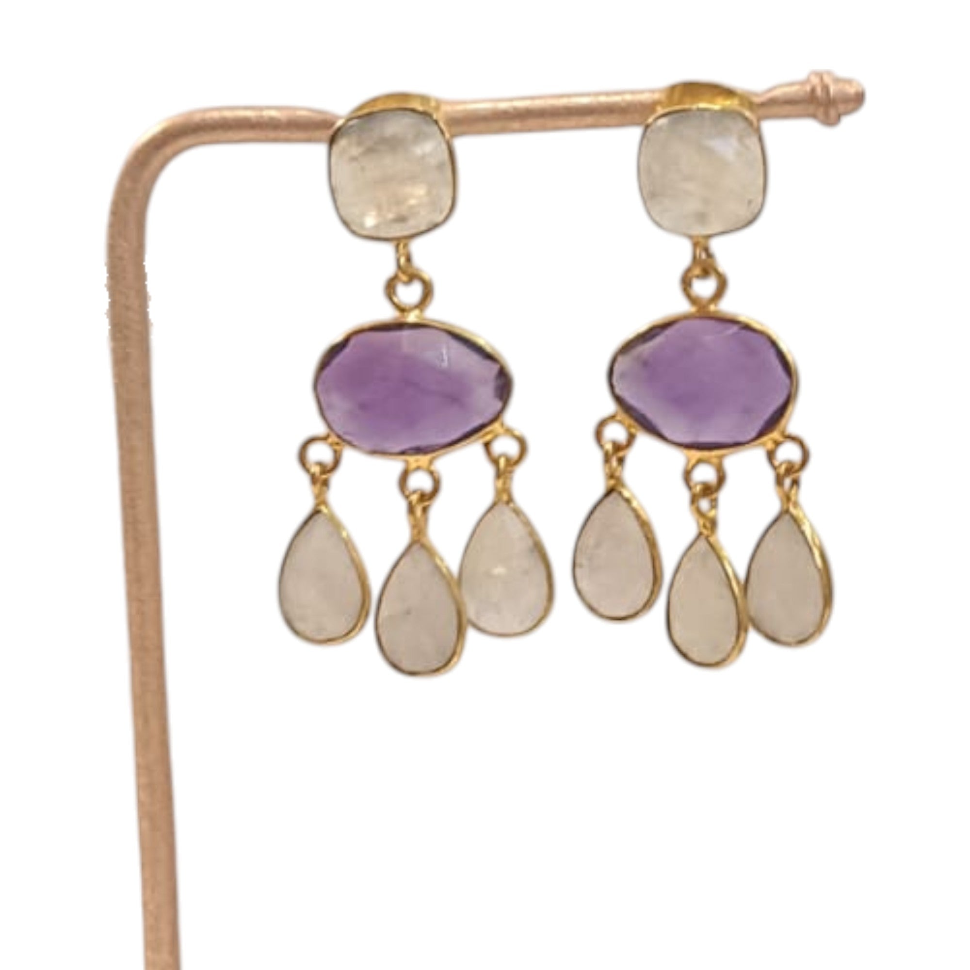  Semiprecious Stone Studded Earring drops 