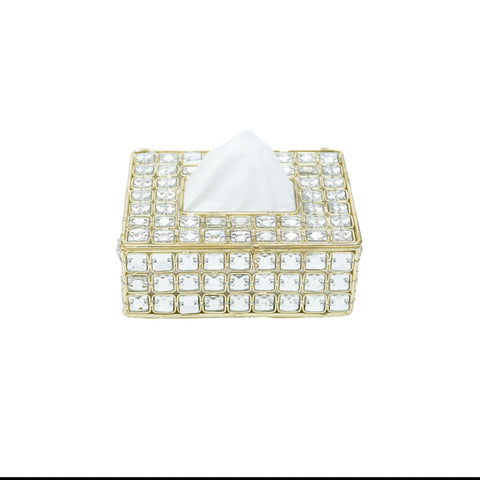Luxury Decorative Glass Crystals Square Tissue Box