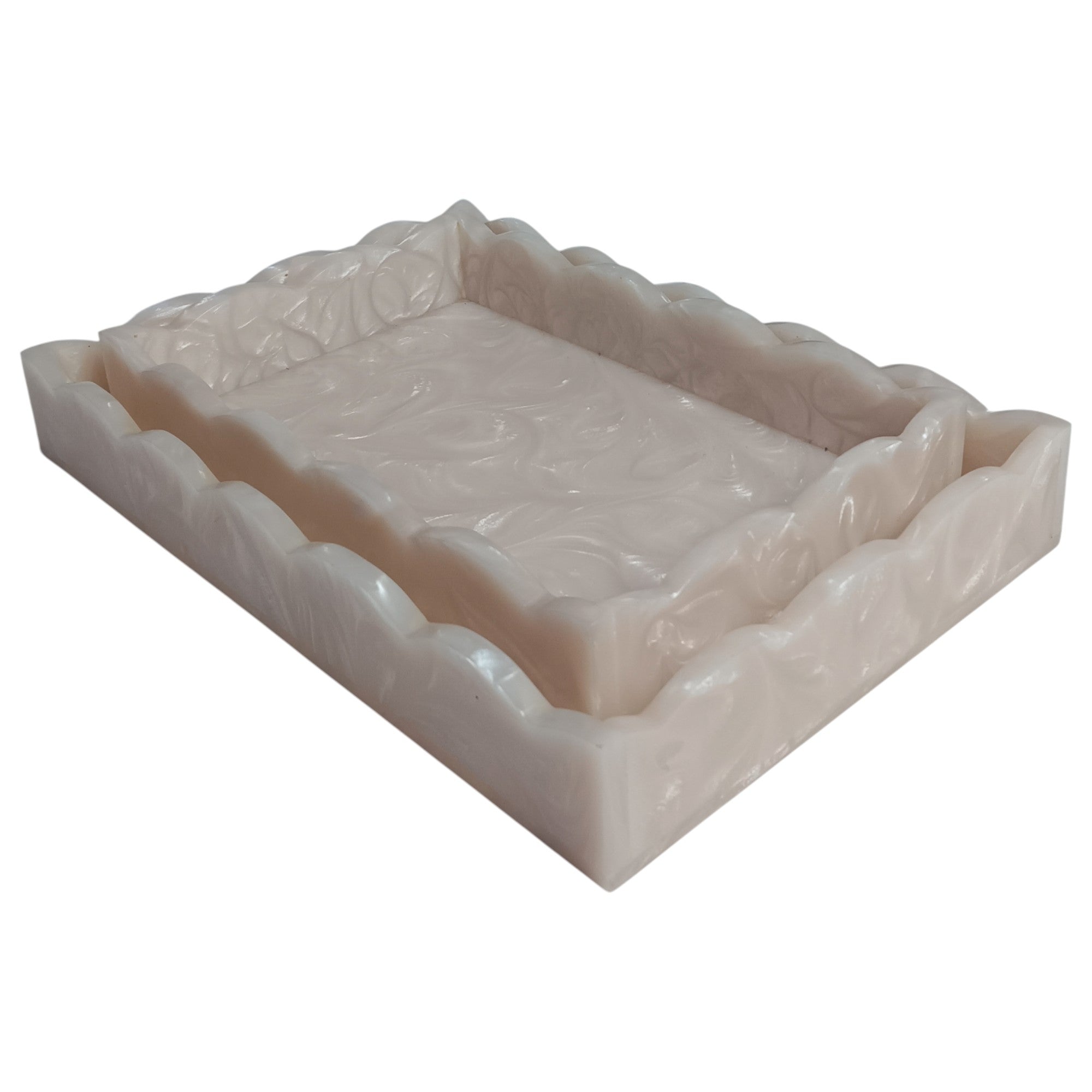 Premium Scallop Resin Tray Set of 2