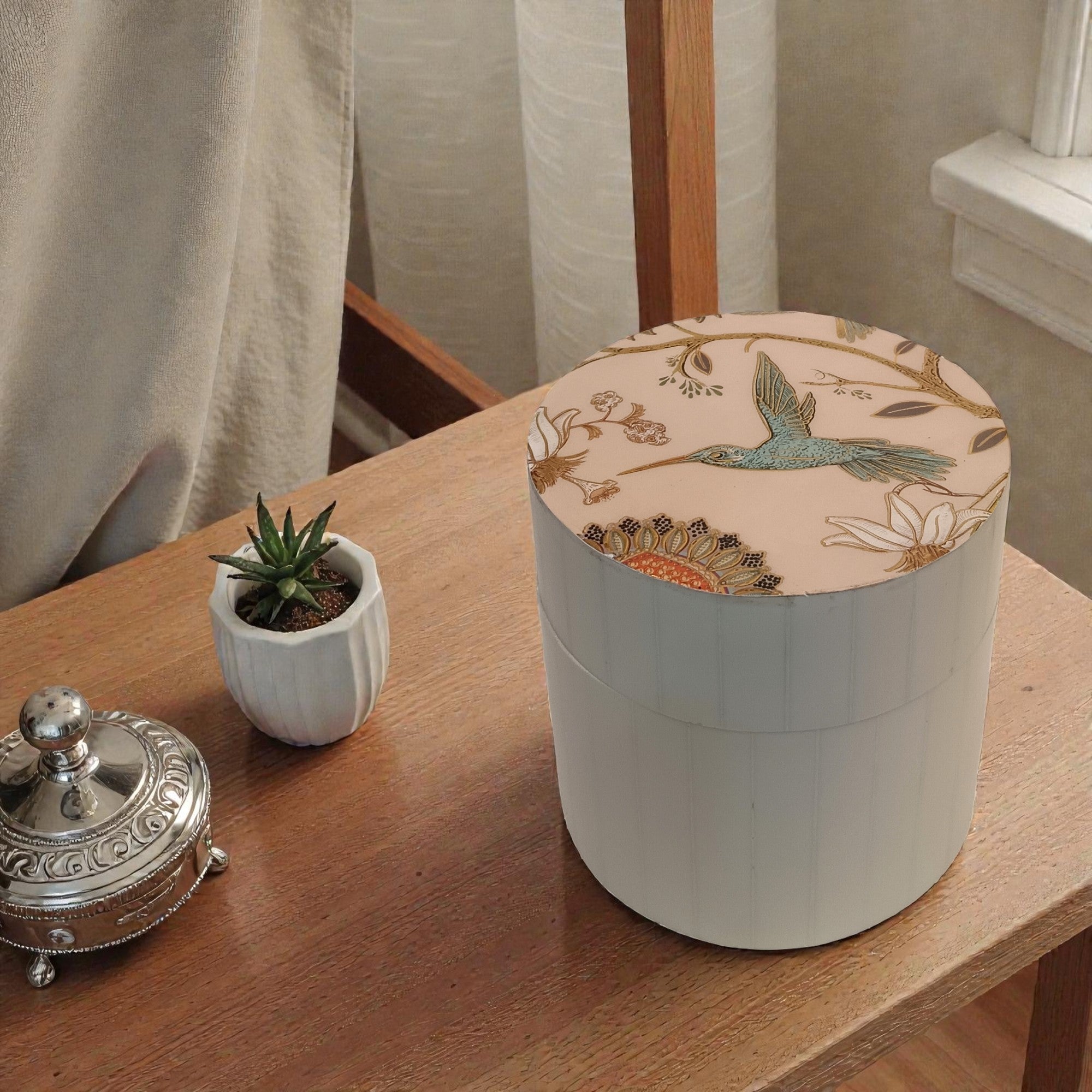 Premium Bird Design Round Utility Box