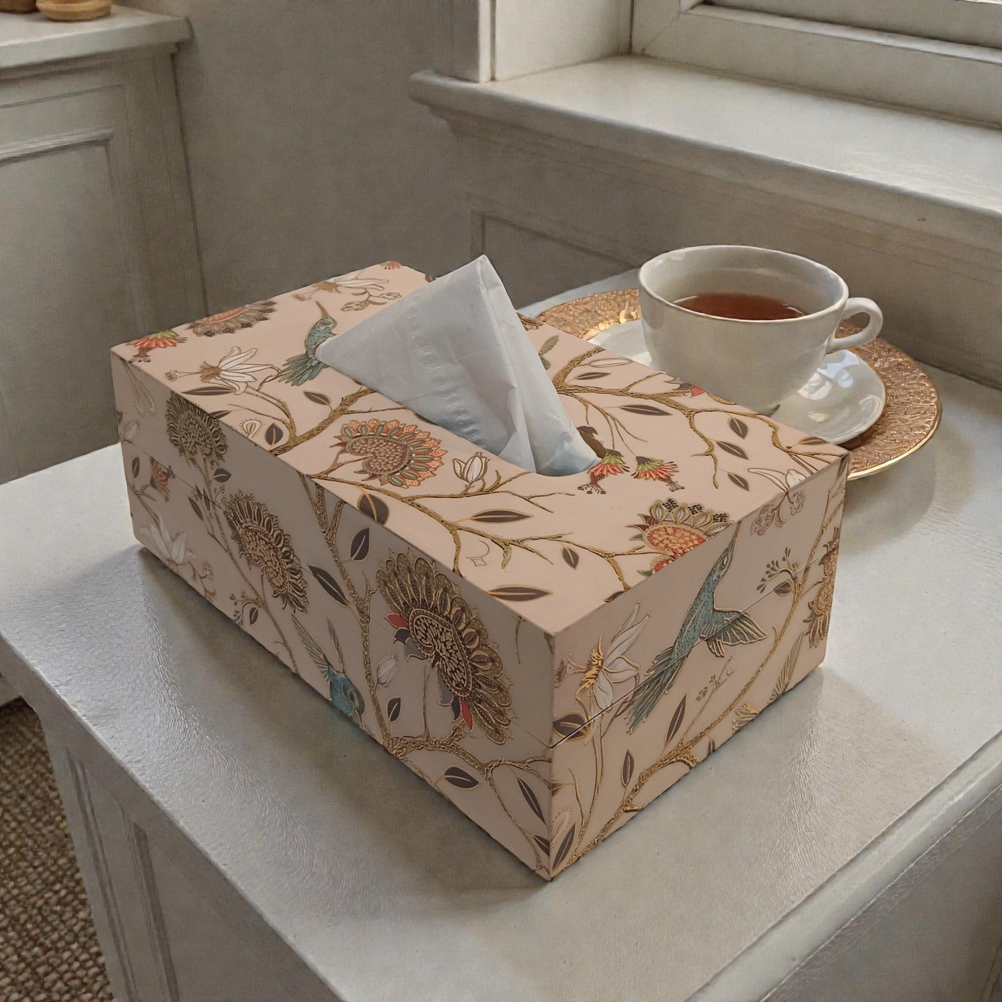 Luxury Bird Design Resin Tissue Box