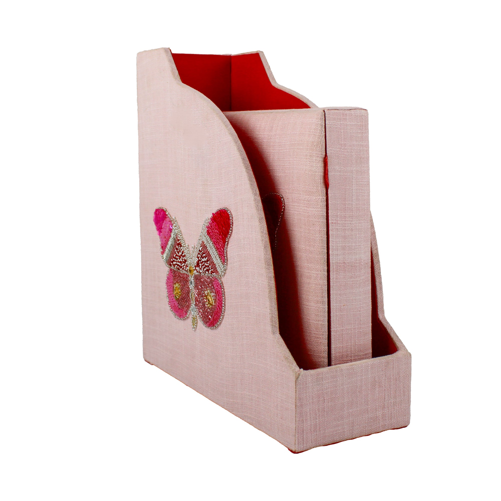 Butterfly Designed Magazine & Stationery Organizer (Set of 2)