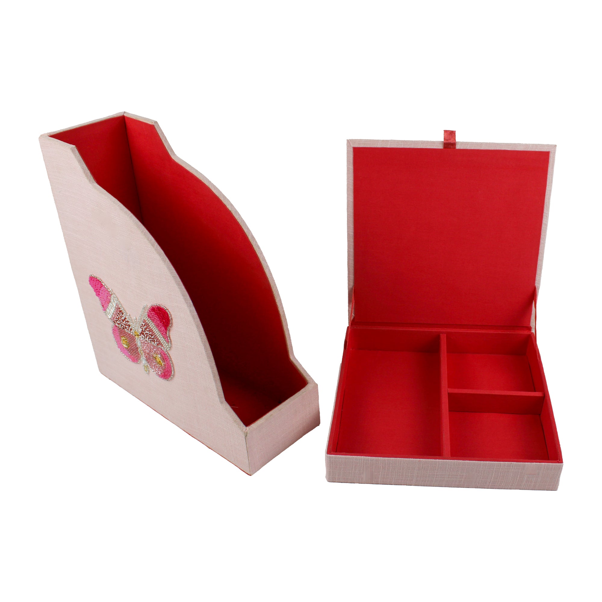 Butterfly Designed Magazine & Stationery Organizer (Set of 2)