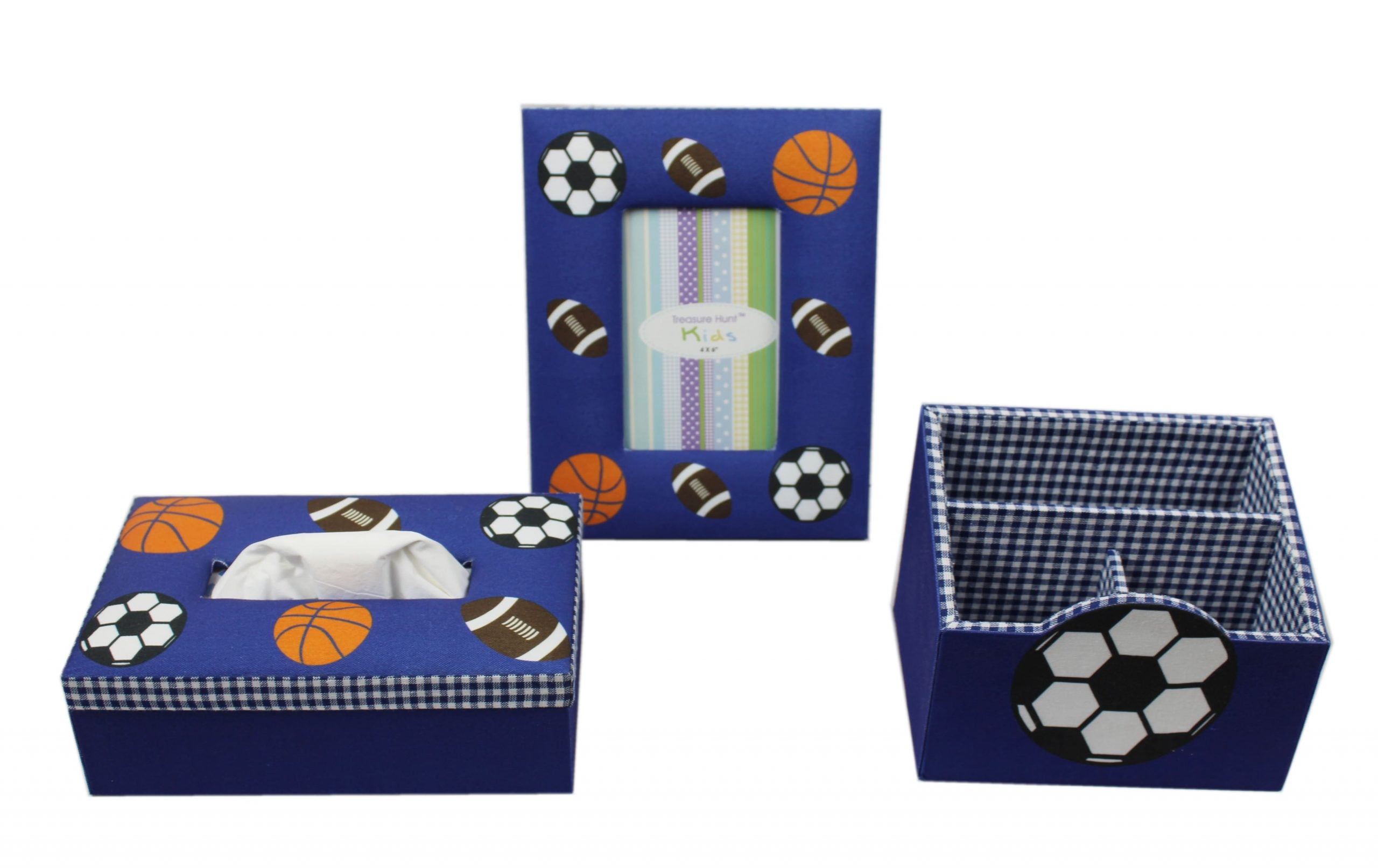 Sports Photo-Frame/ Stationery Holder/ Tissue Box Hamper for Kids