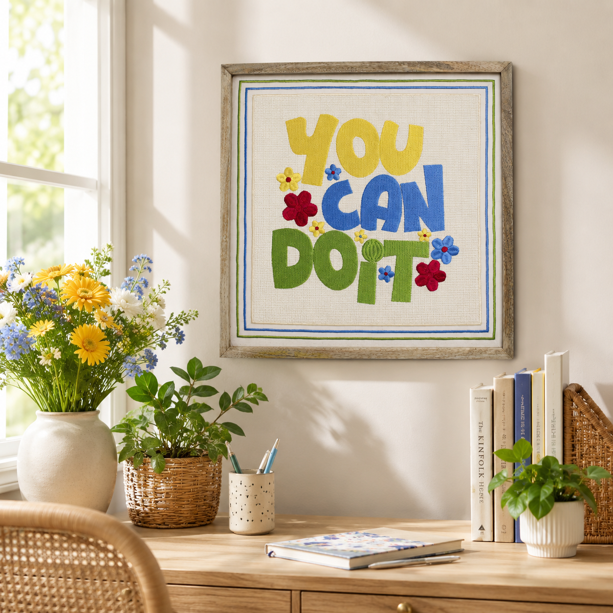  Embroidered You Can Do IT Room Wall Decor 
