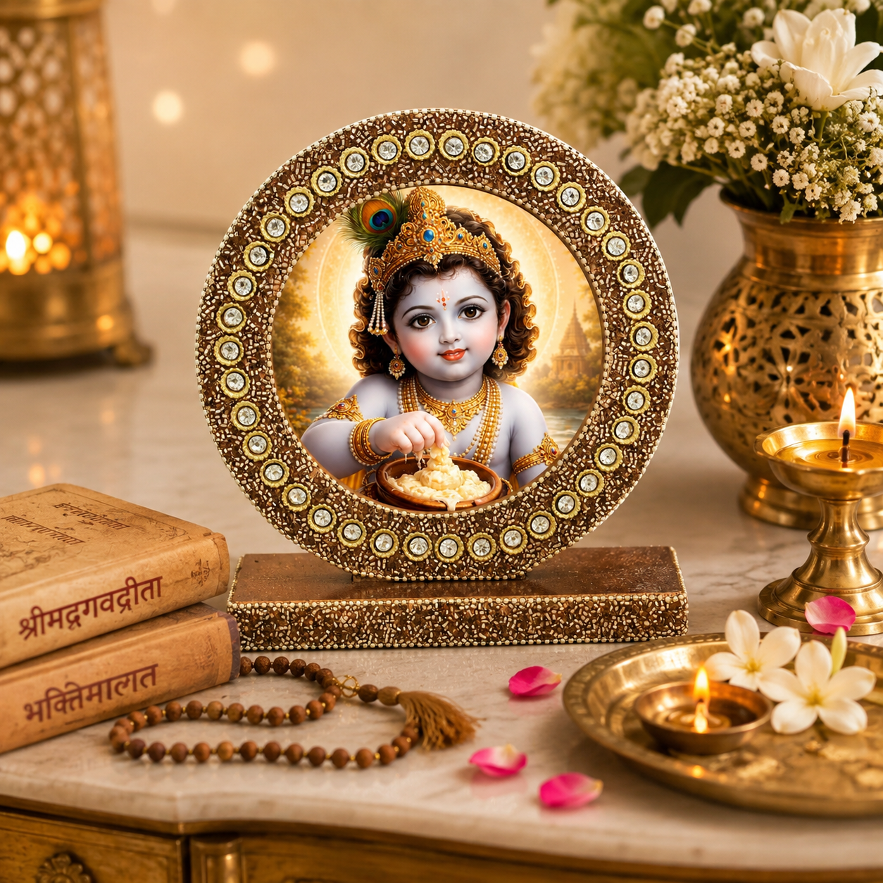 Handmade Baby Krishna Decorative Photo Frame
